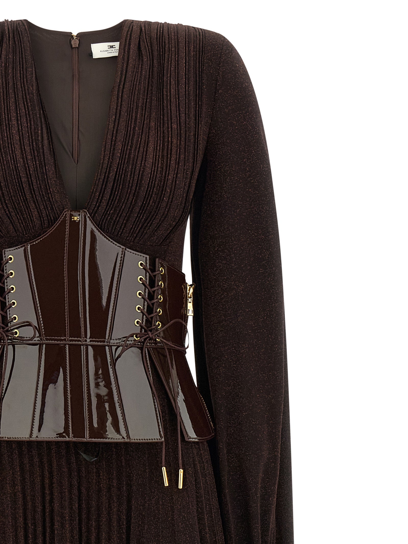 Elisabetta Franchi Brown Viscose Long Dress