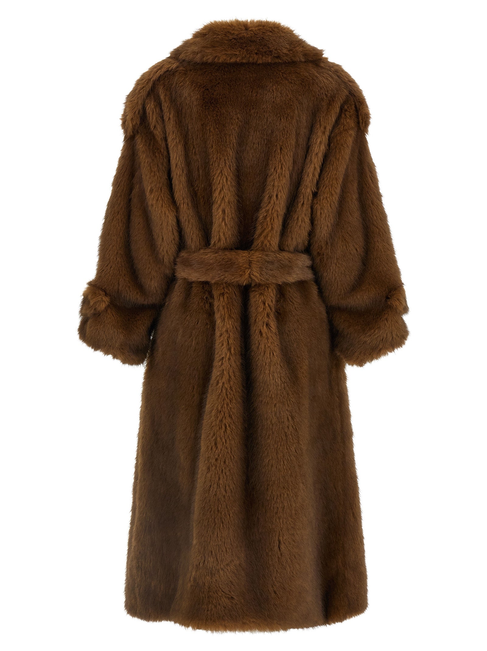 B&B COUTURE Brown Polyester Coat