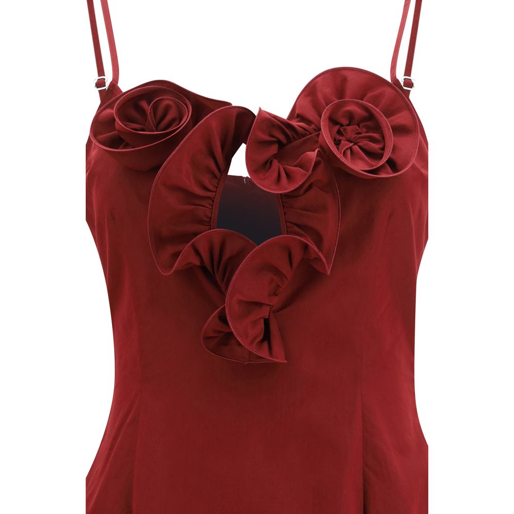 Magda Butrym Bordeaux Cotton Cocktail Dress