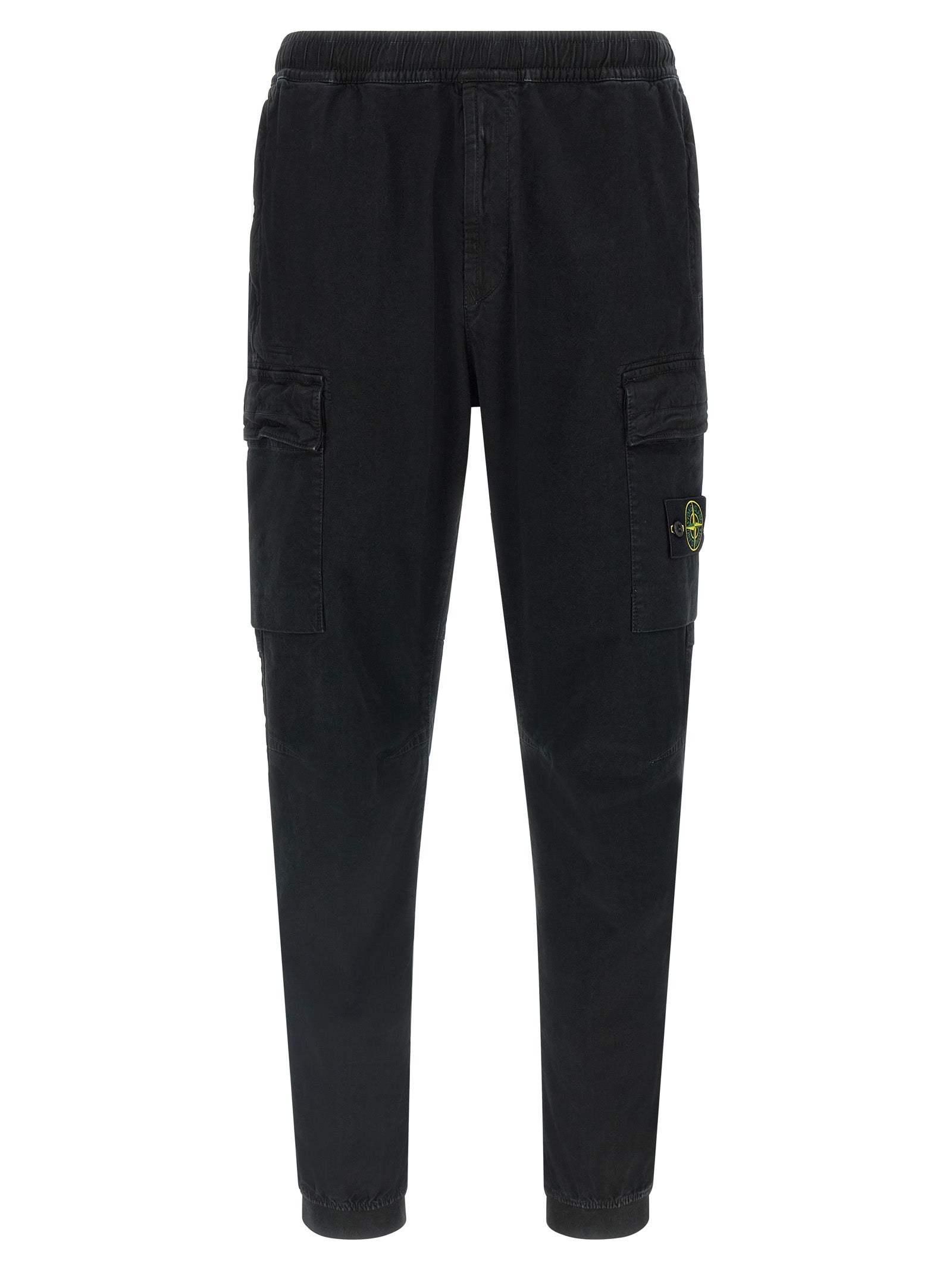 Stone Island Black Cotton Cargo Pants
