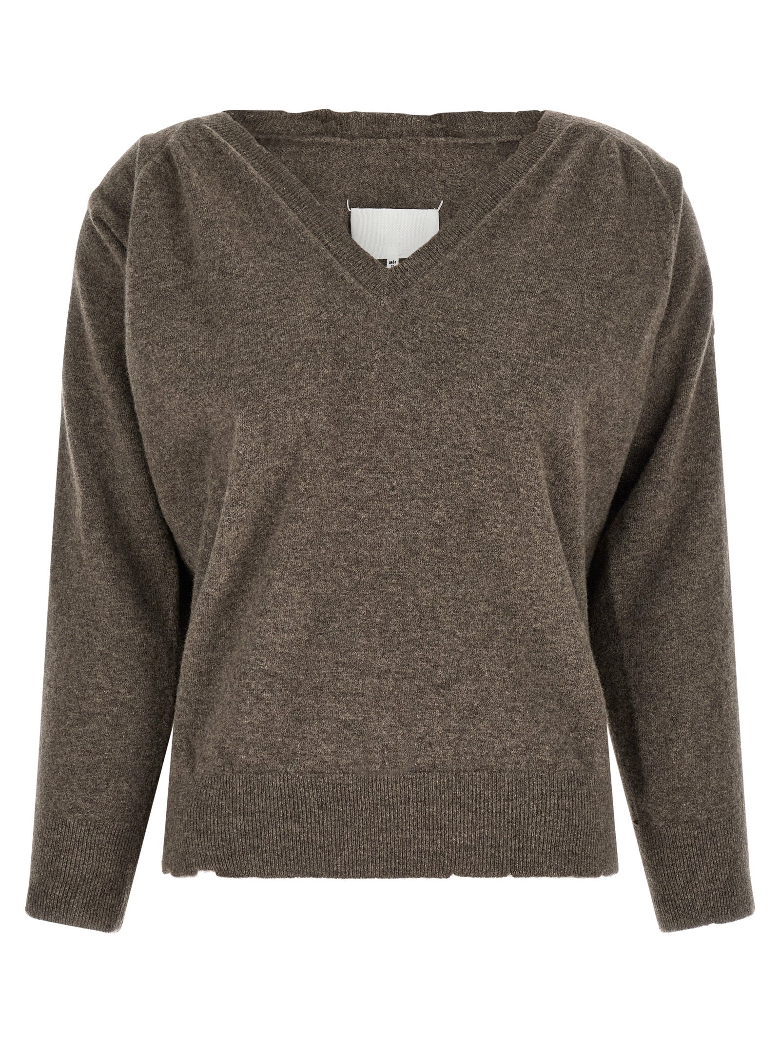 Maison Margiela Brown Virgin Wool Cardigan