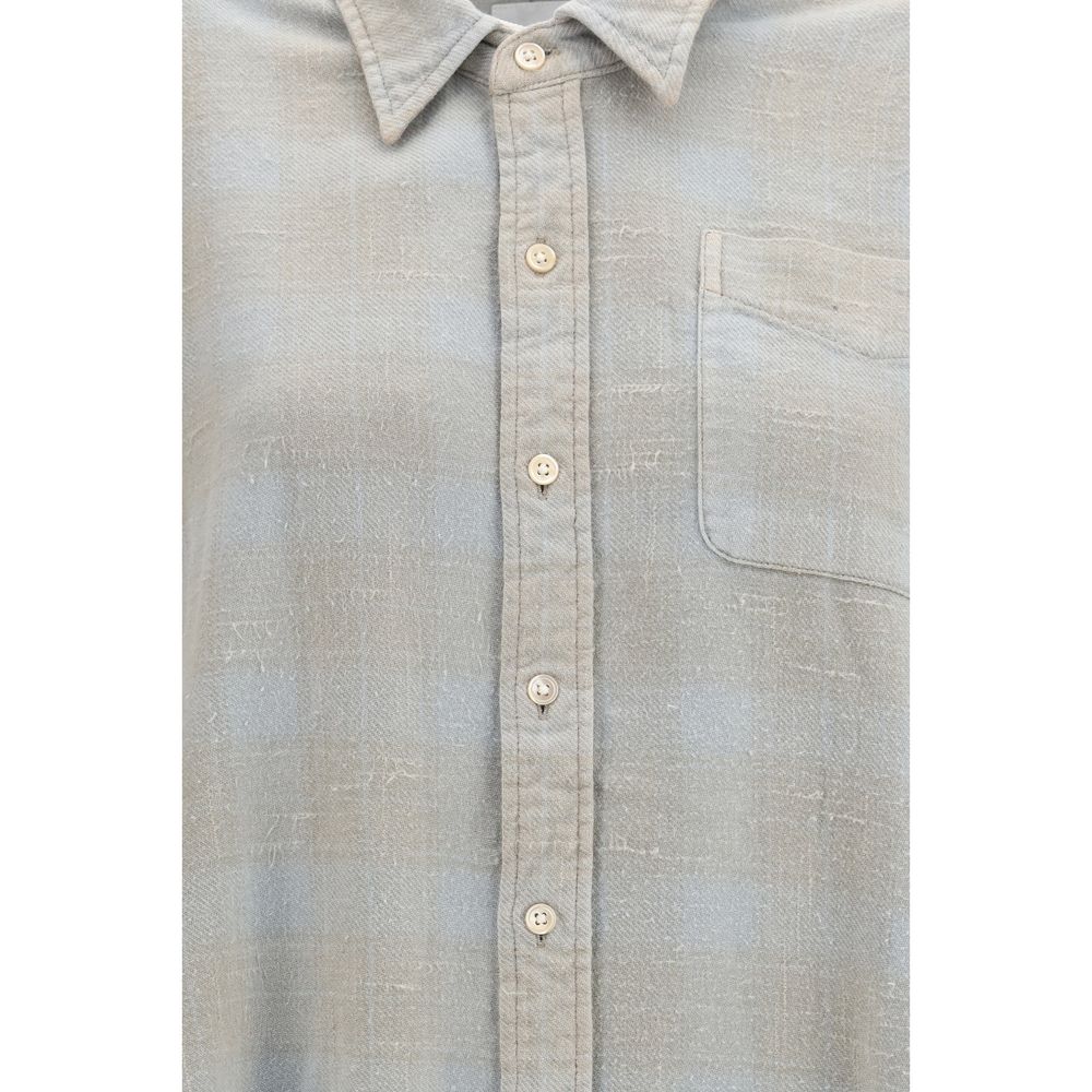 R13 Blue Cotton Pattern Shirt