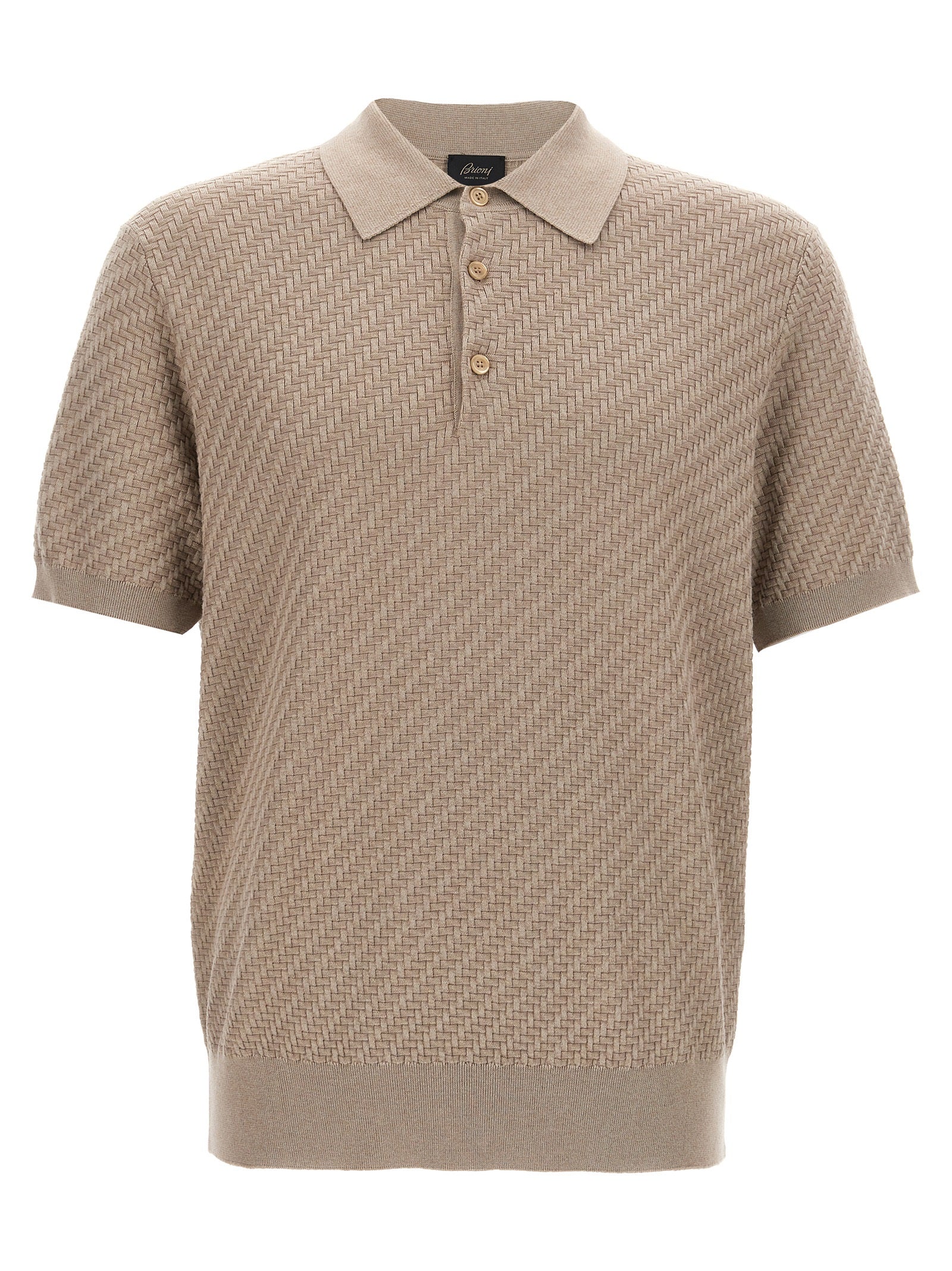 Brioni Beige Cotton Polo Shirt