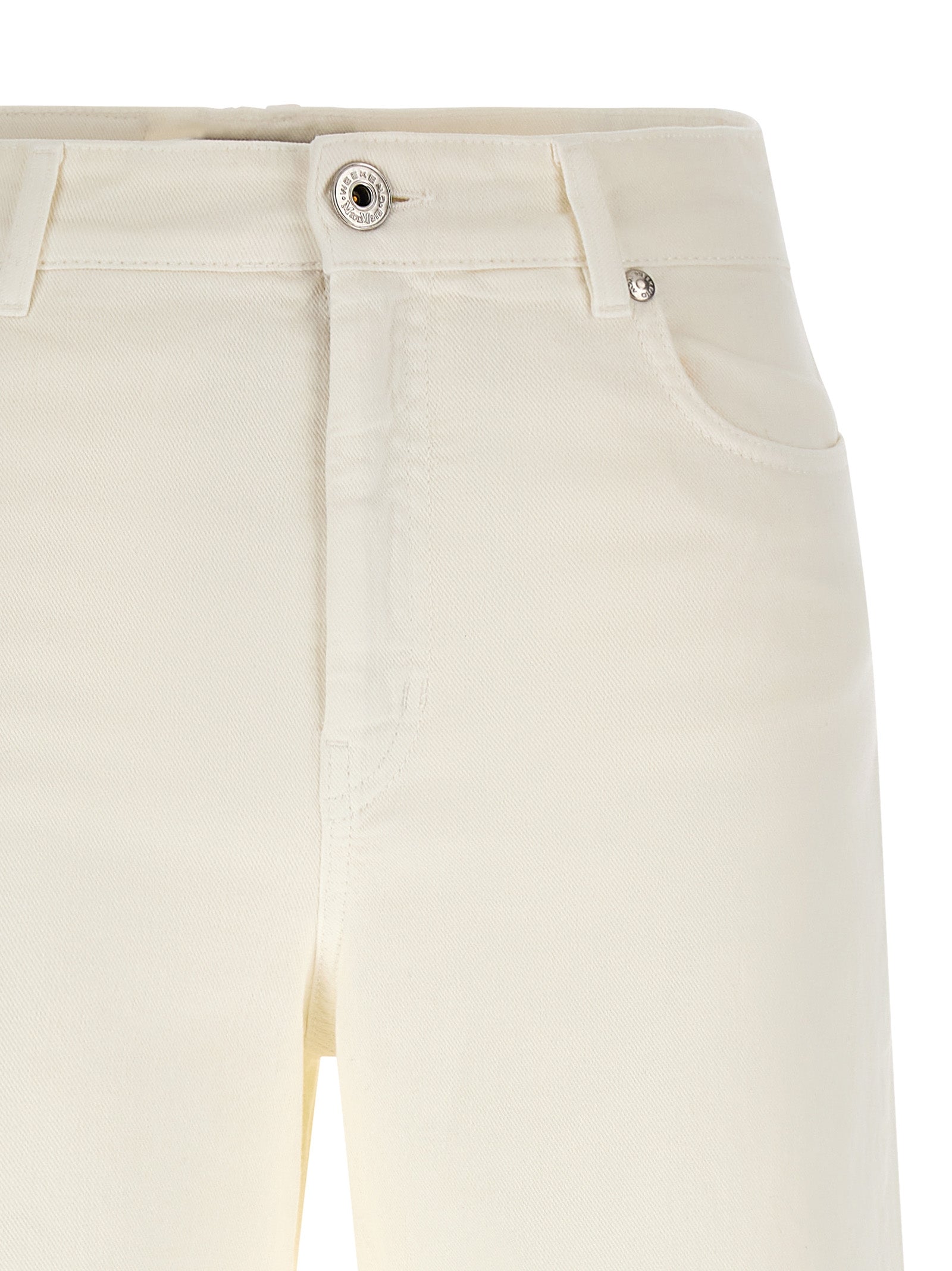 Max Mara White Cotton Casual Pants