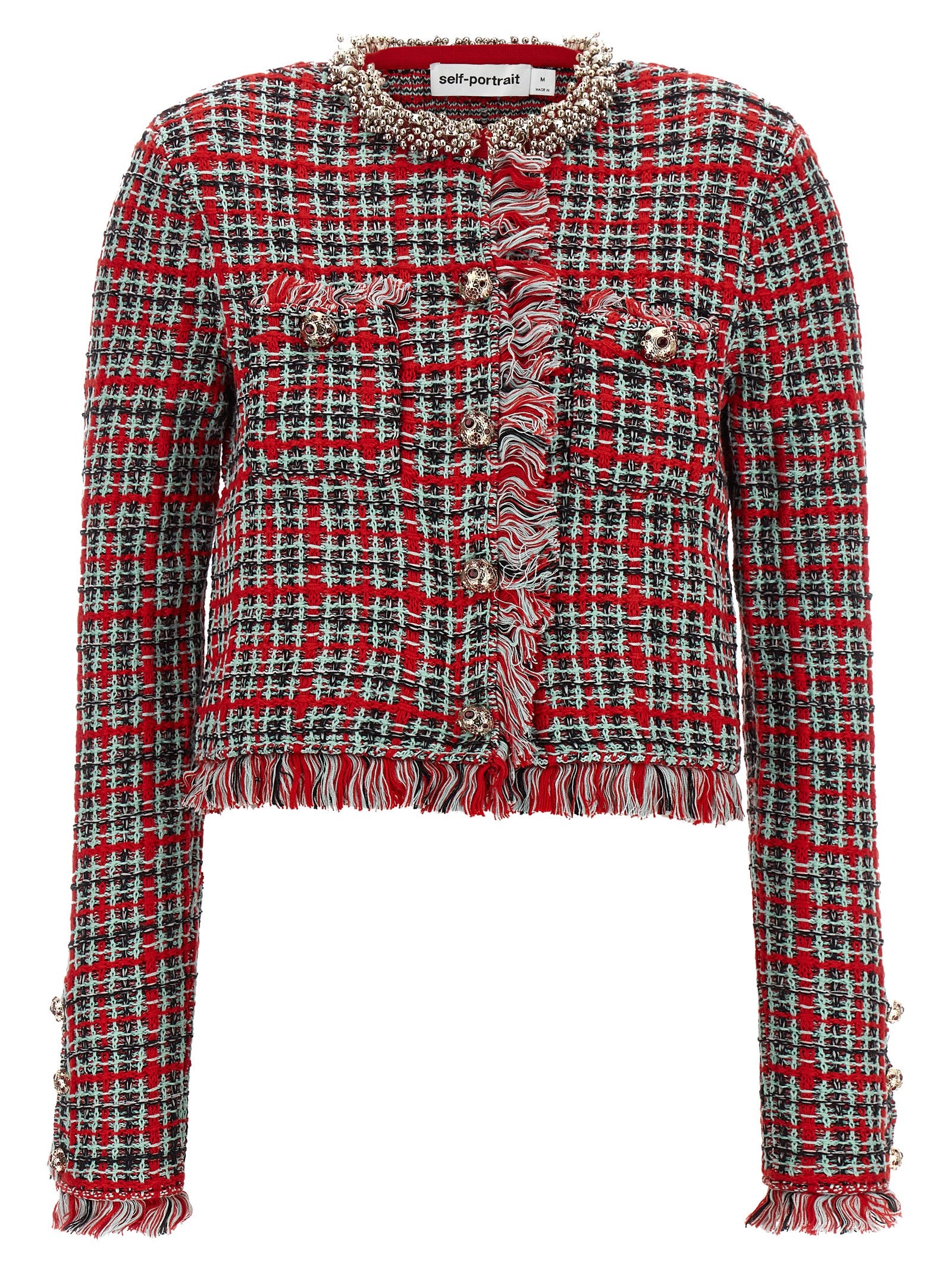 Self-Portrait Multicolor Cotton Full-Length Jacket