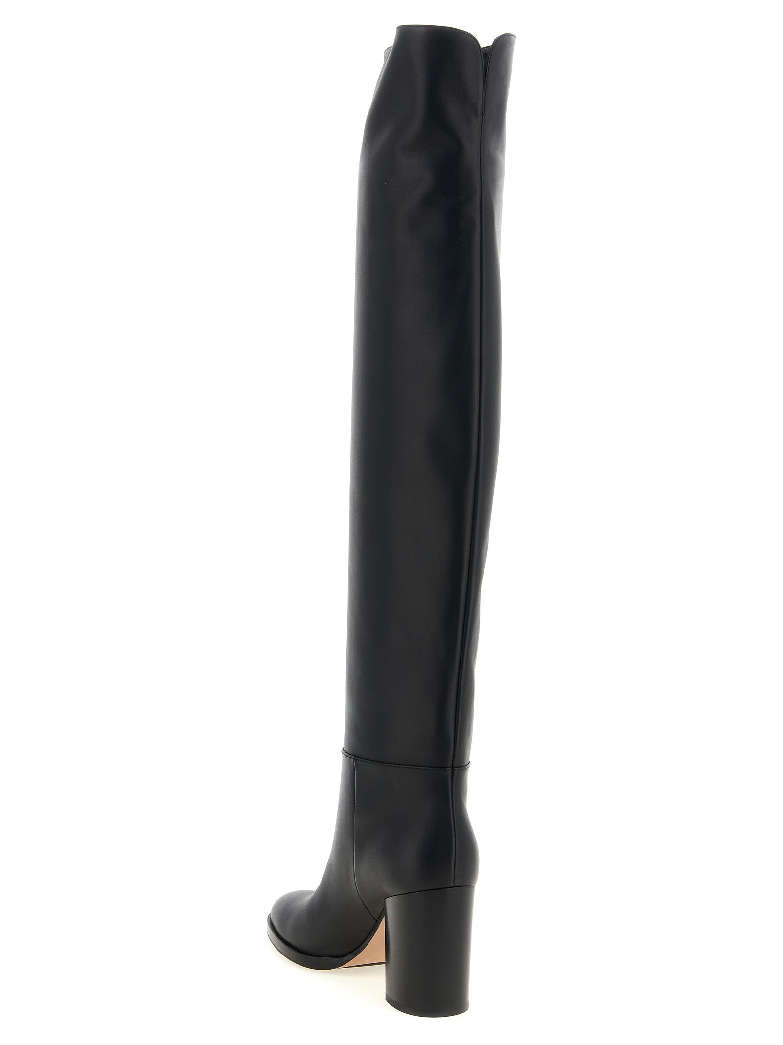 Gianvito Rossi Black Calfskin Over The Knee