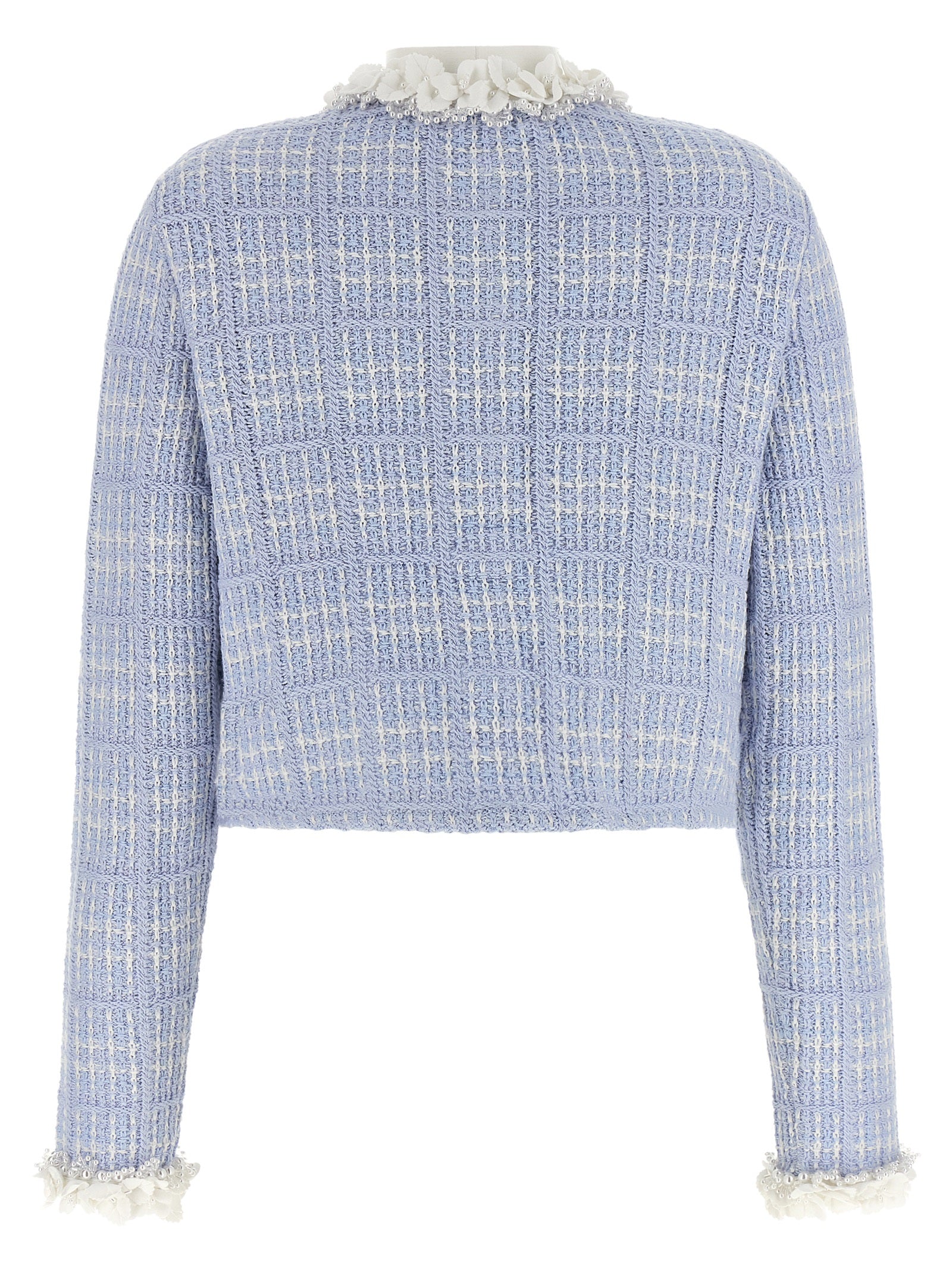 Self-Portrait Blue Cotton Full-Length Jacket