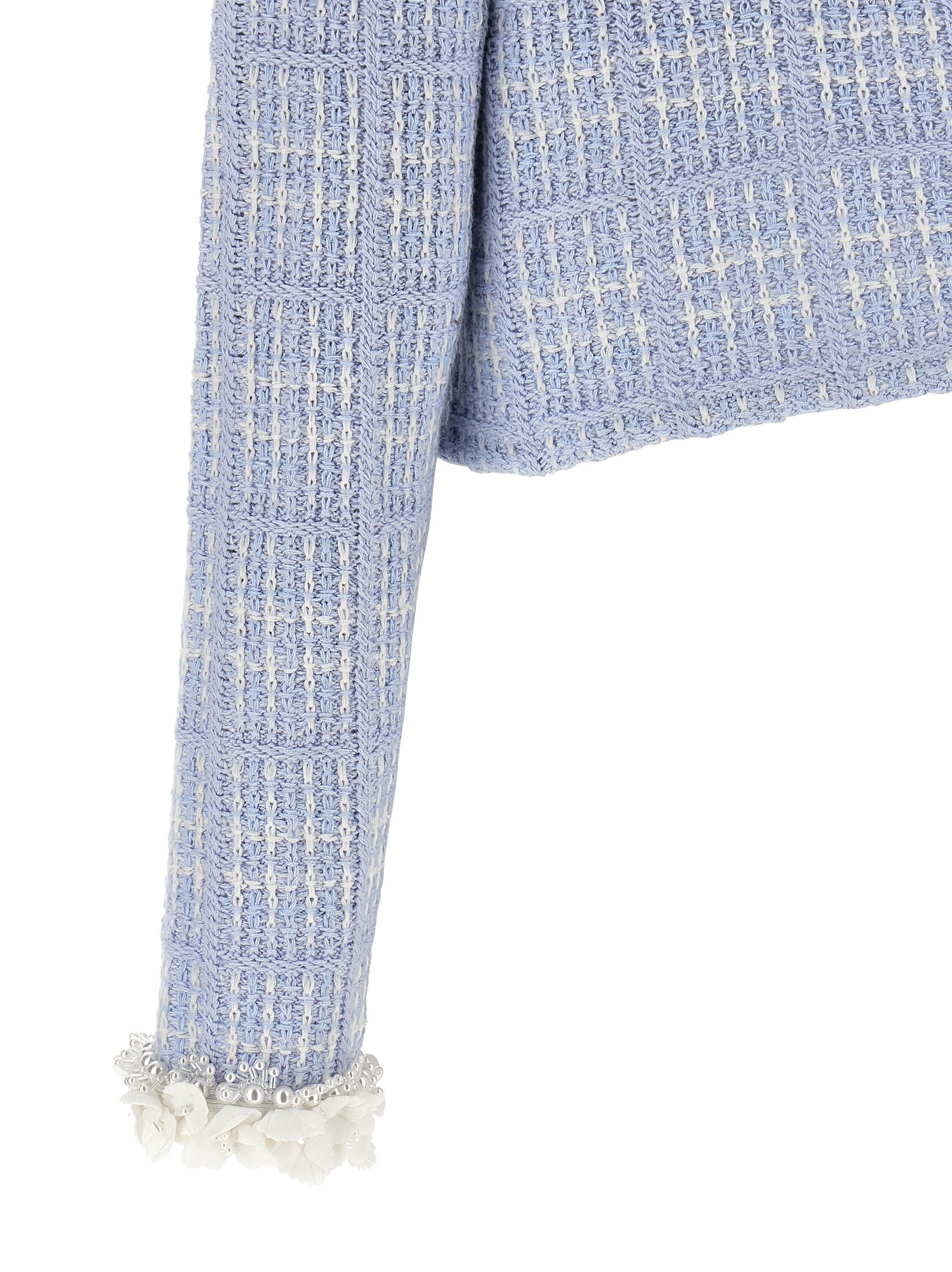 Self-Portrait Blue Cotton Full-Length Jacket