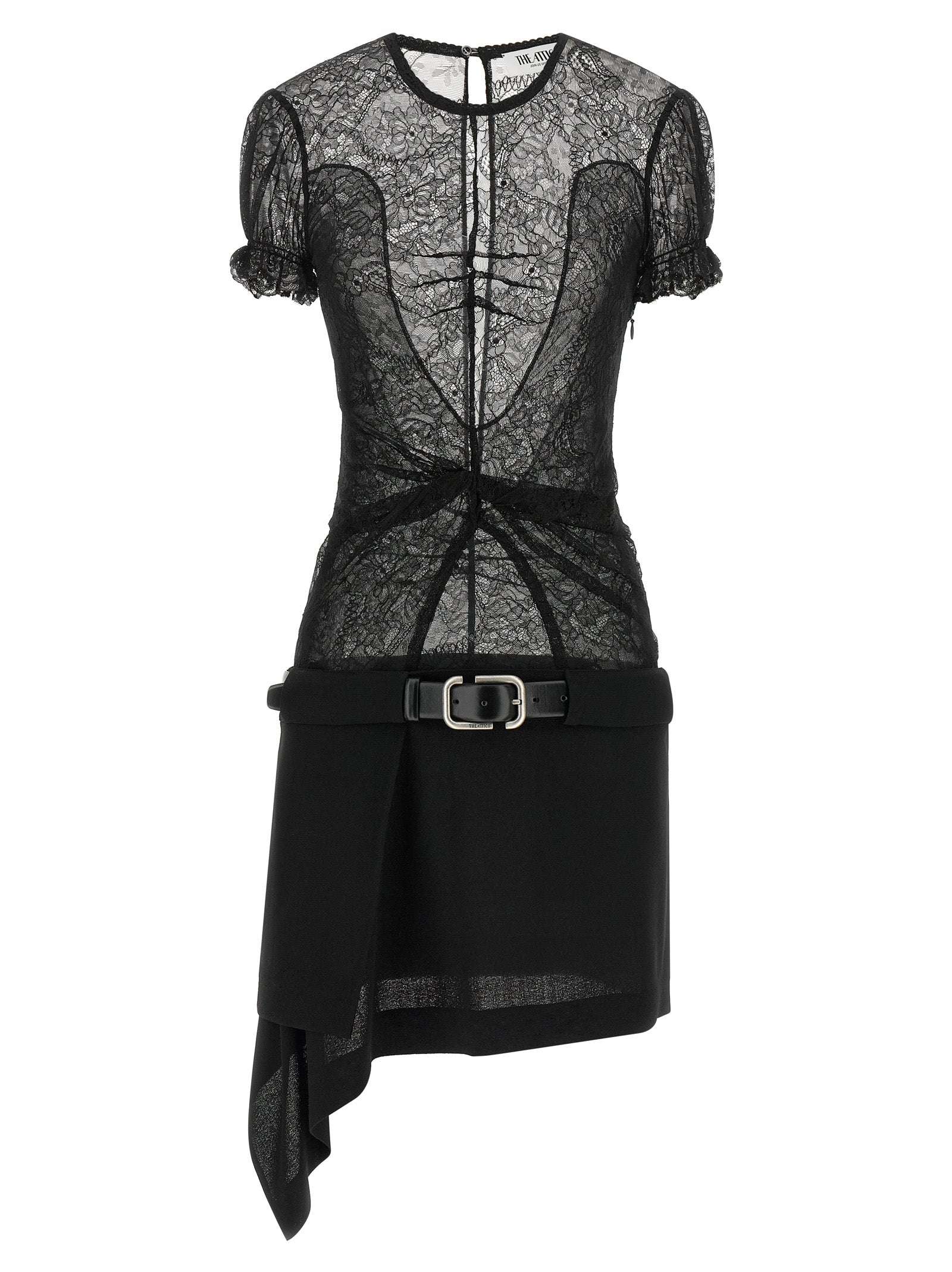The Attico Black Polyamide Short Dress