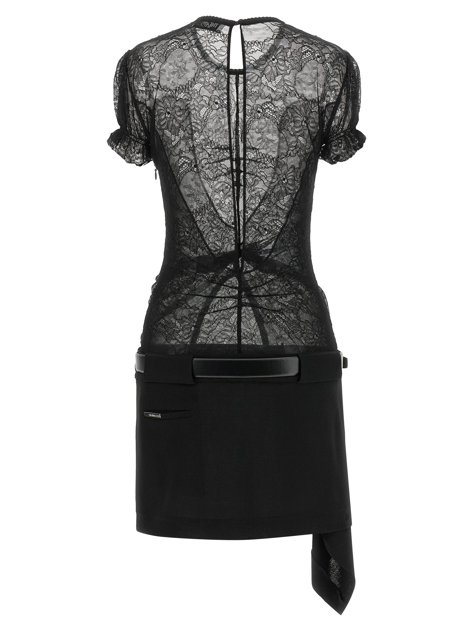 The Attico Black Polyamide Short Dress