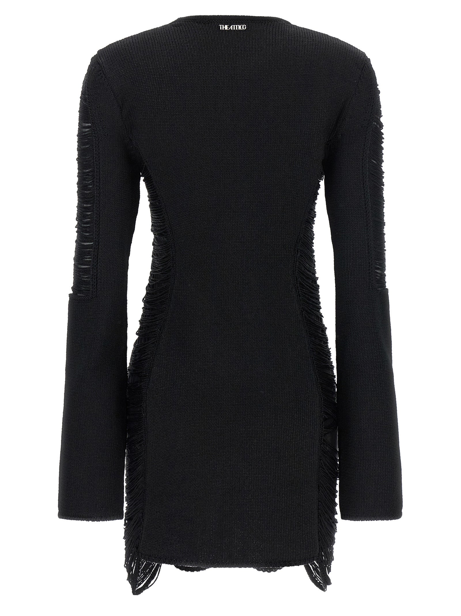The Attico Black Viscose Short Dress