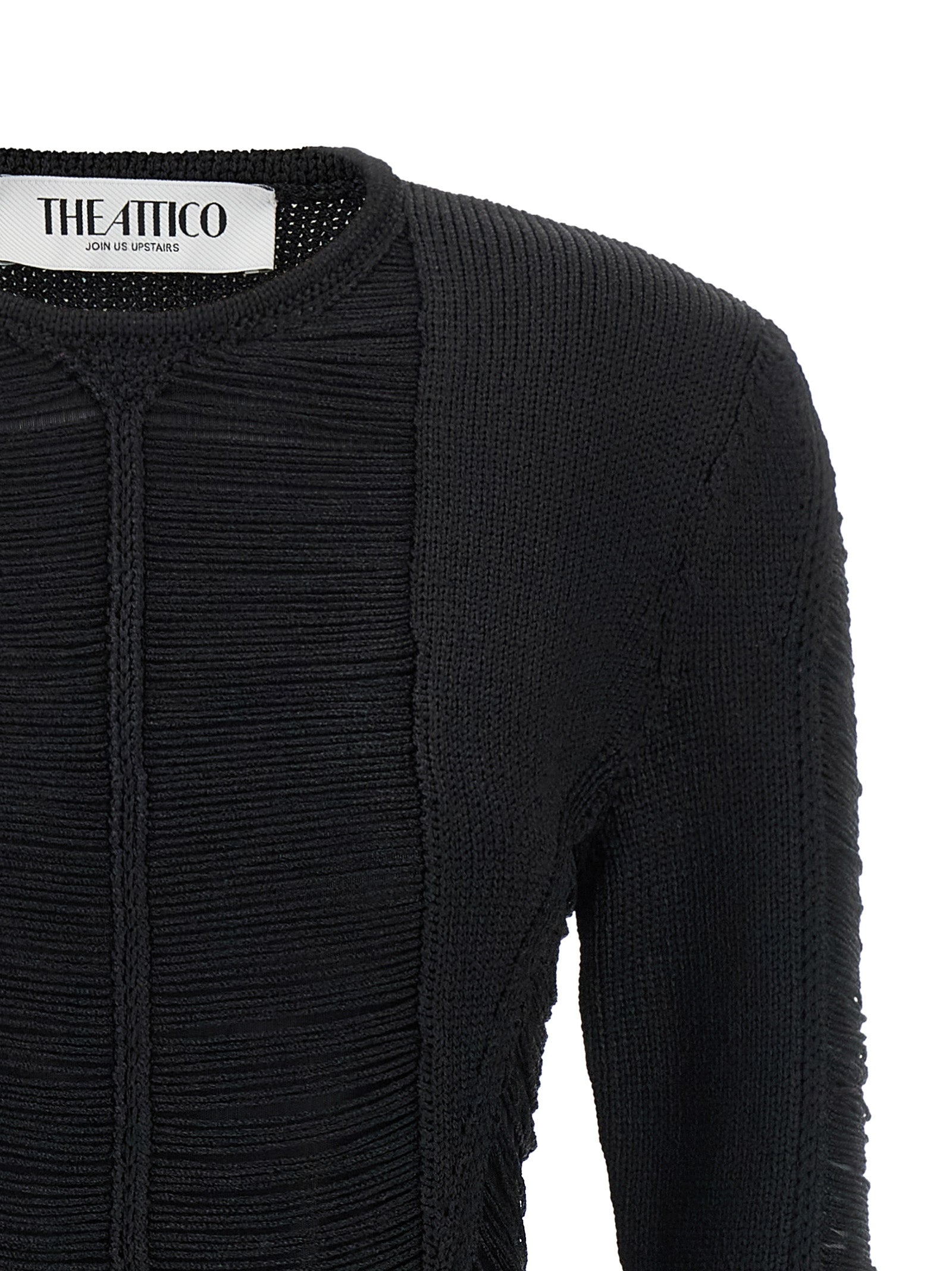 The Attico Black Viscose Short Dress
