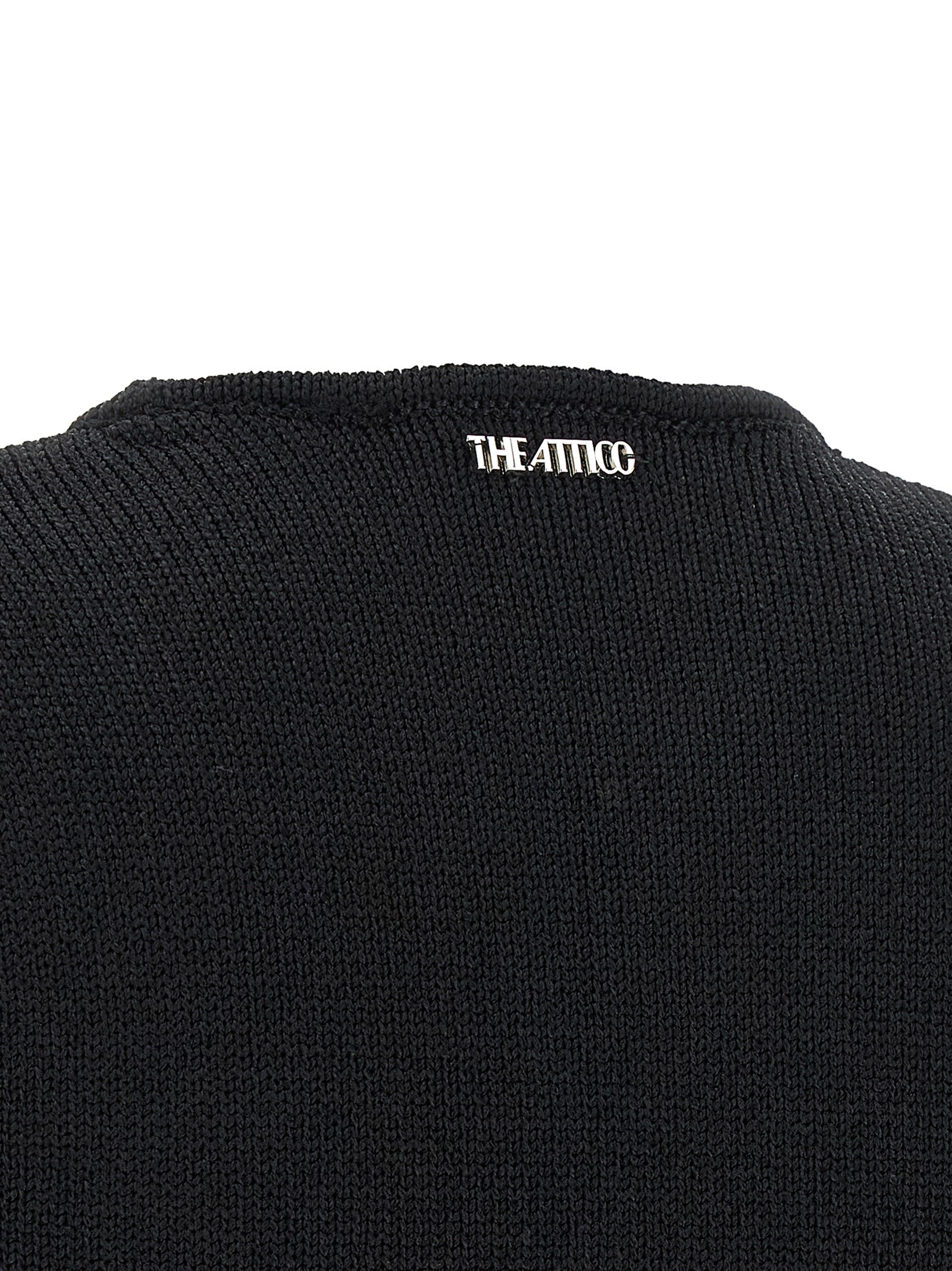 The Attico Black Viscose Short Dress