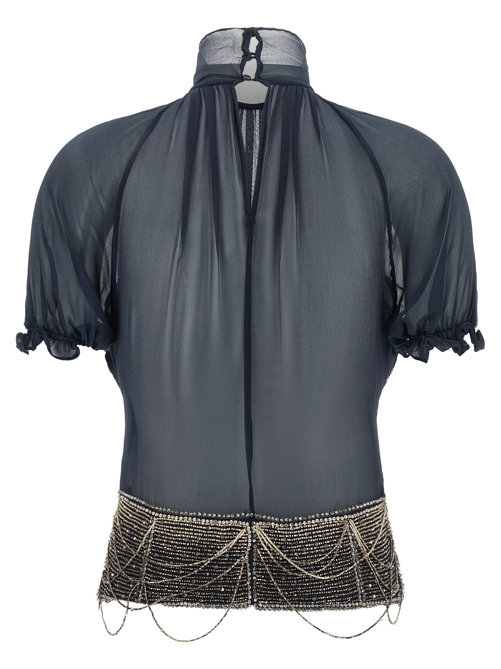 The Attico Blue Silk Tank Tops