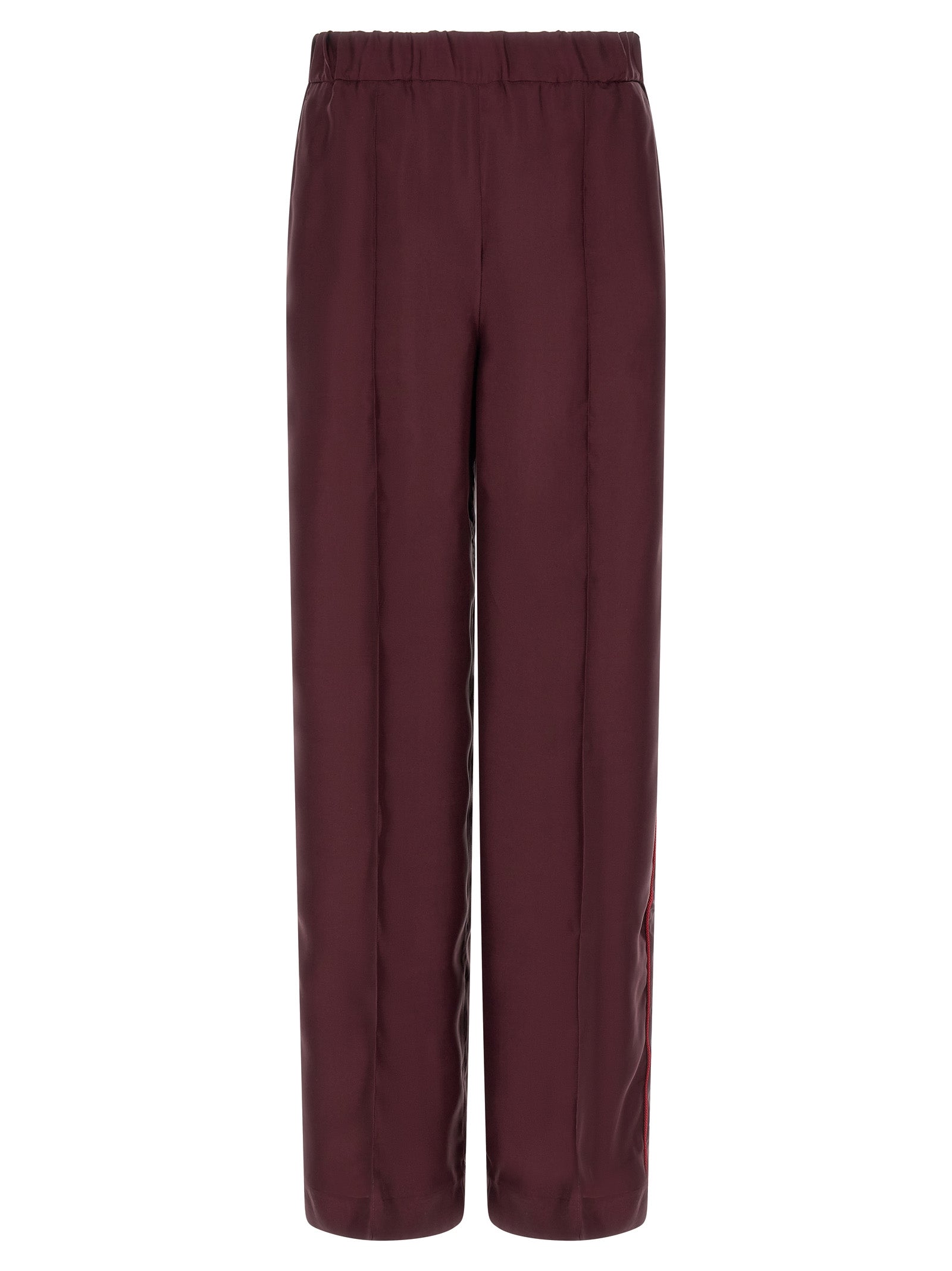 F.R.S. - FOR RESTLESS SLEEPERS Bordeaux Silk Casual Pants