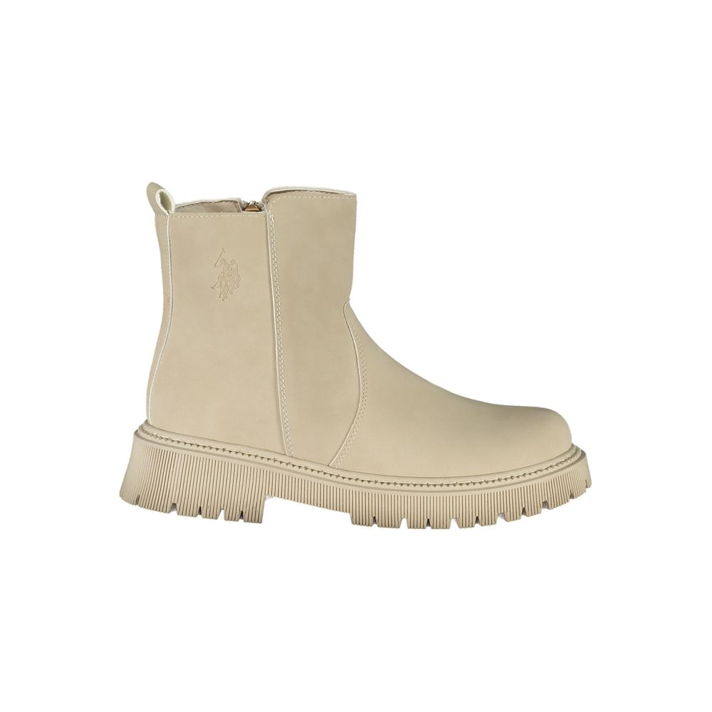 U.S. POLO ASSN. Beige Polyethylene Ankle Boots