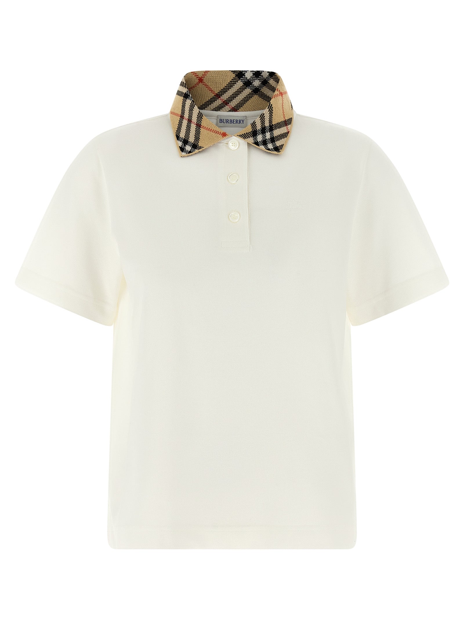 Burberry White Cotton Polo Shirt