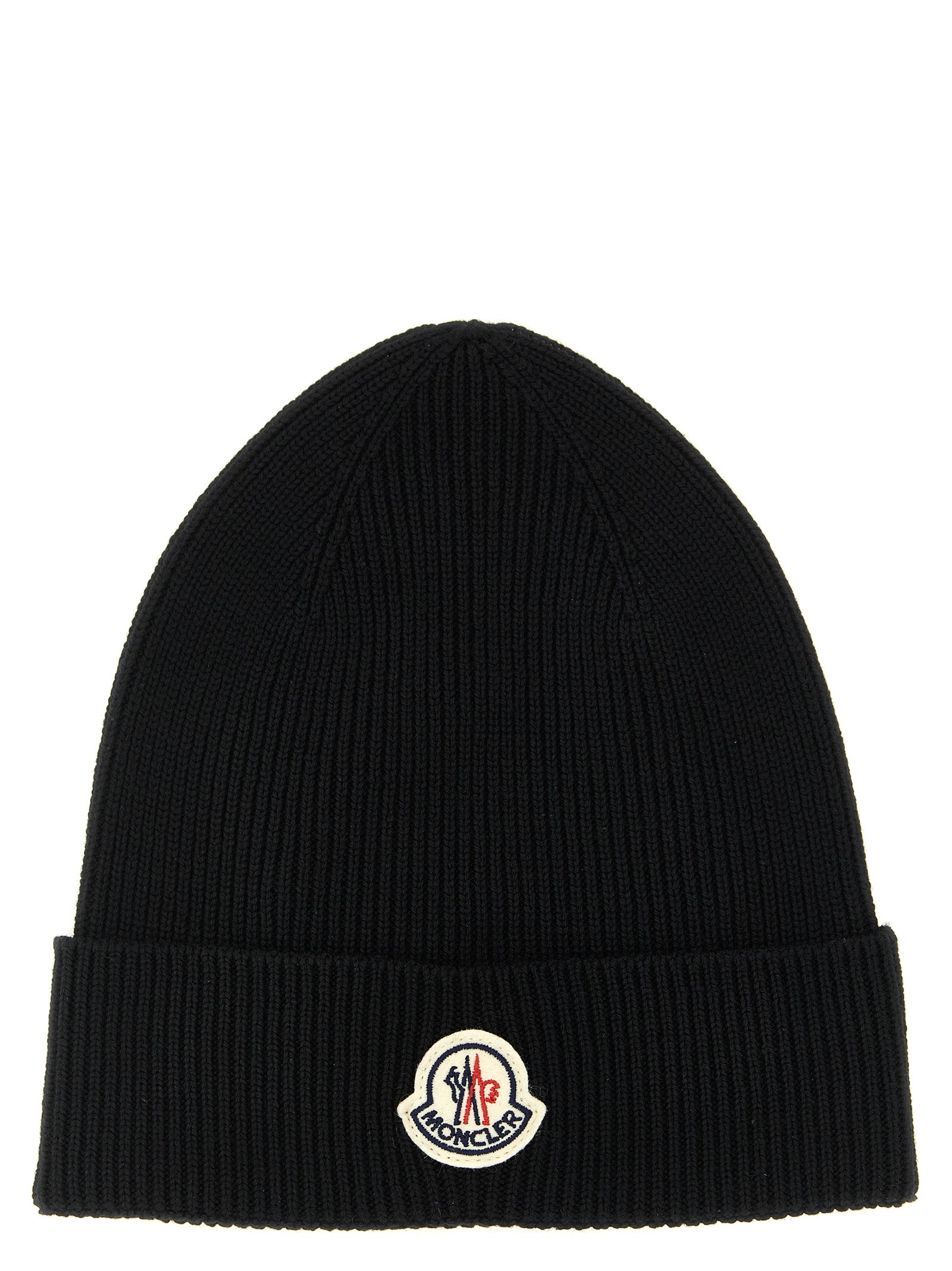 Moncler Black Virgin Wool Beanie