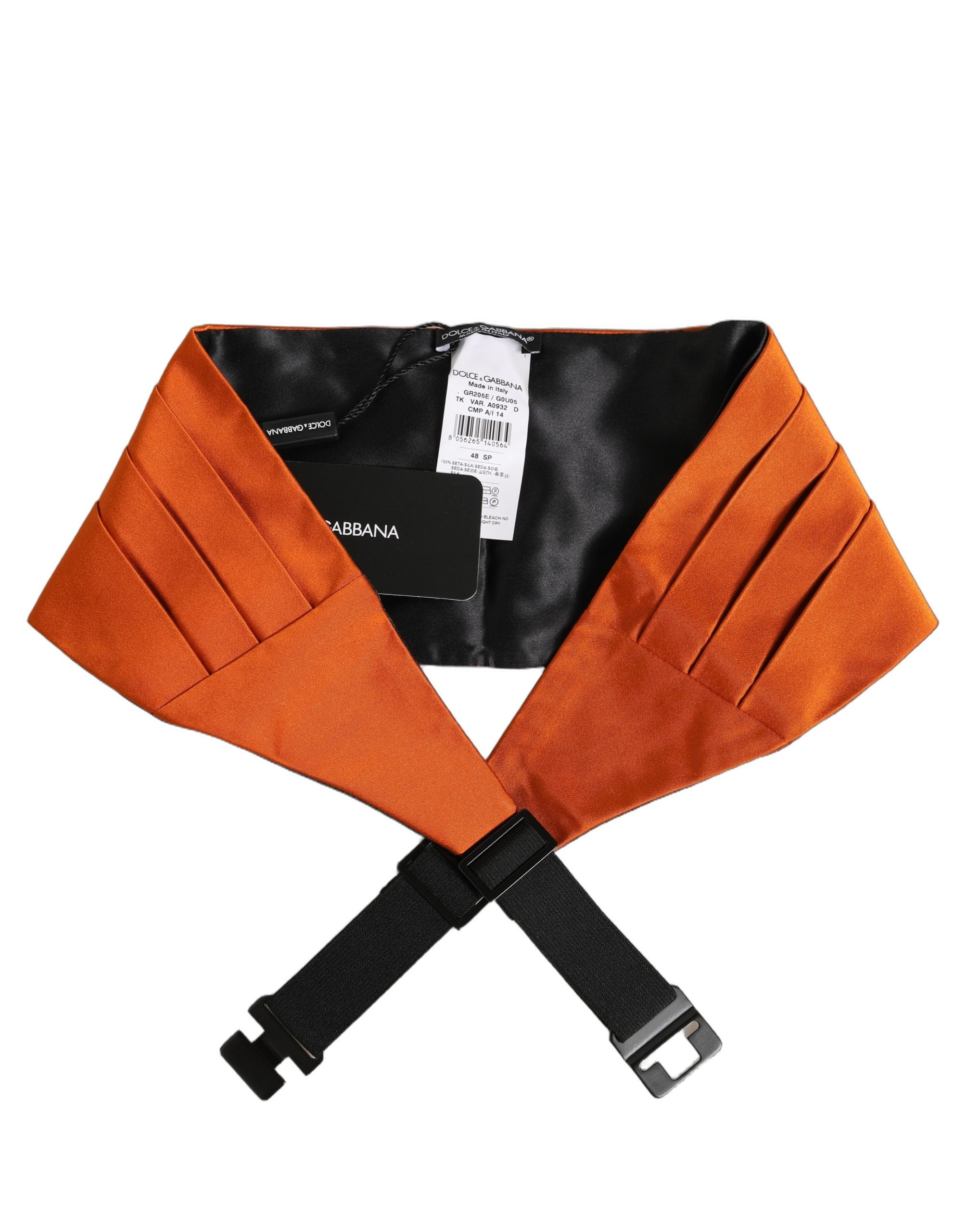 Dolce & Gabbana Orange 100% Silk Belt Waist Cummerbund