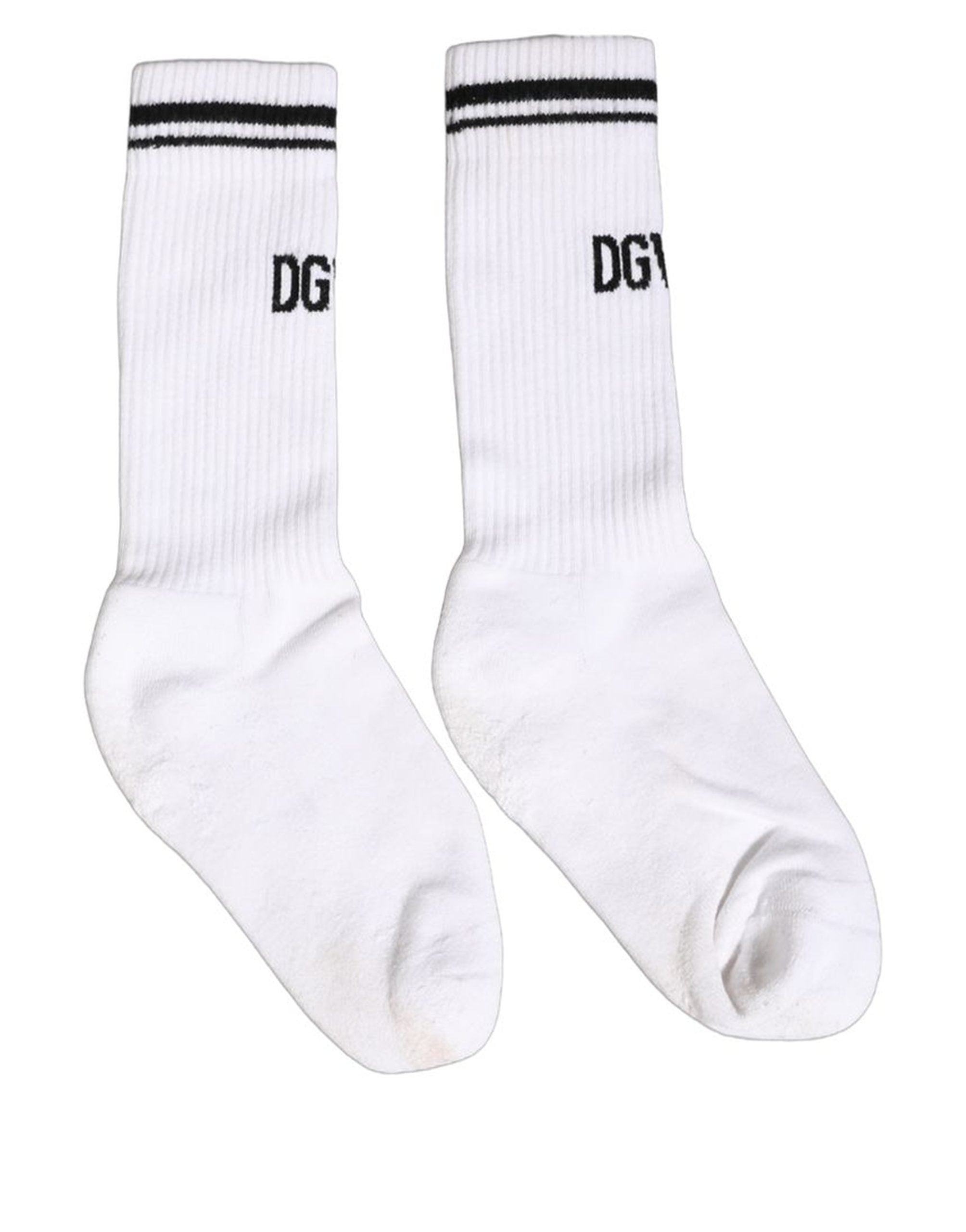 Dolce & Gabbana Men White DGVIB3 Cotton Mid Calf Accessory Socks