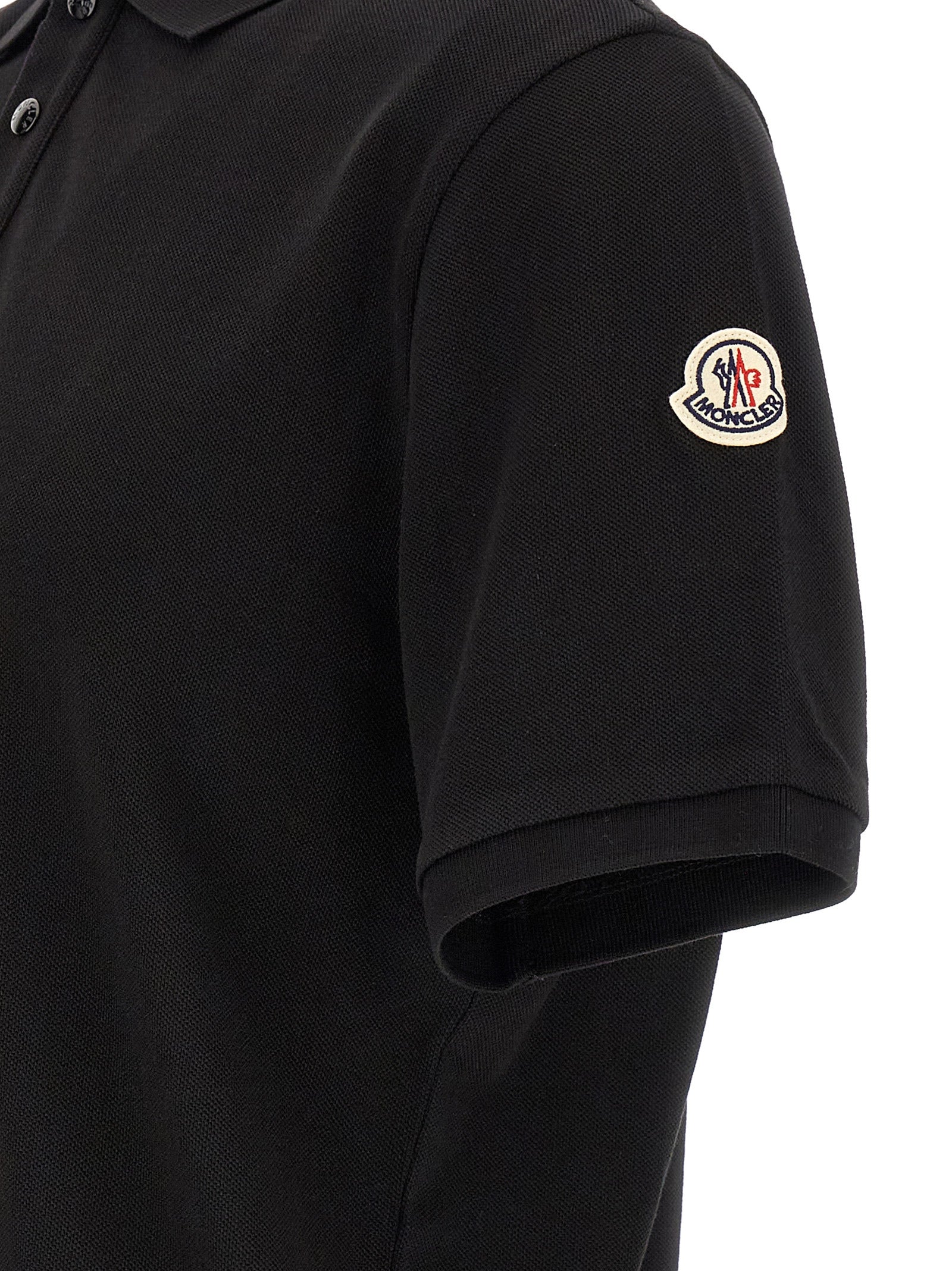 Moncler Black Cotton Polo Shirt