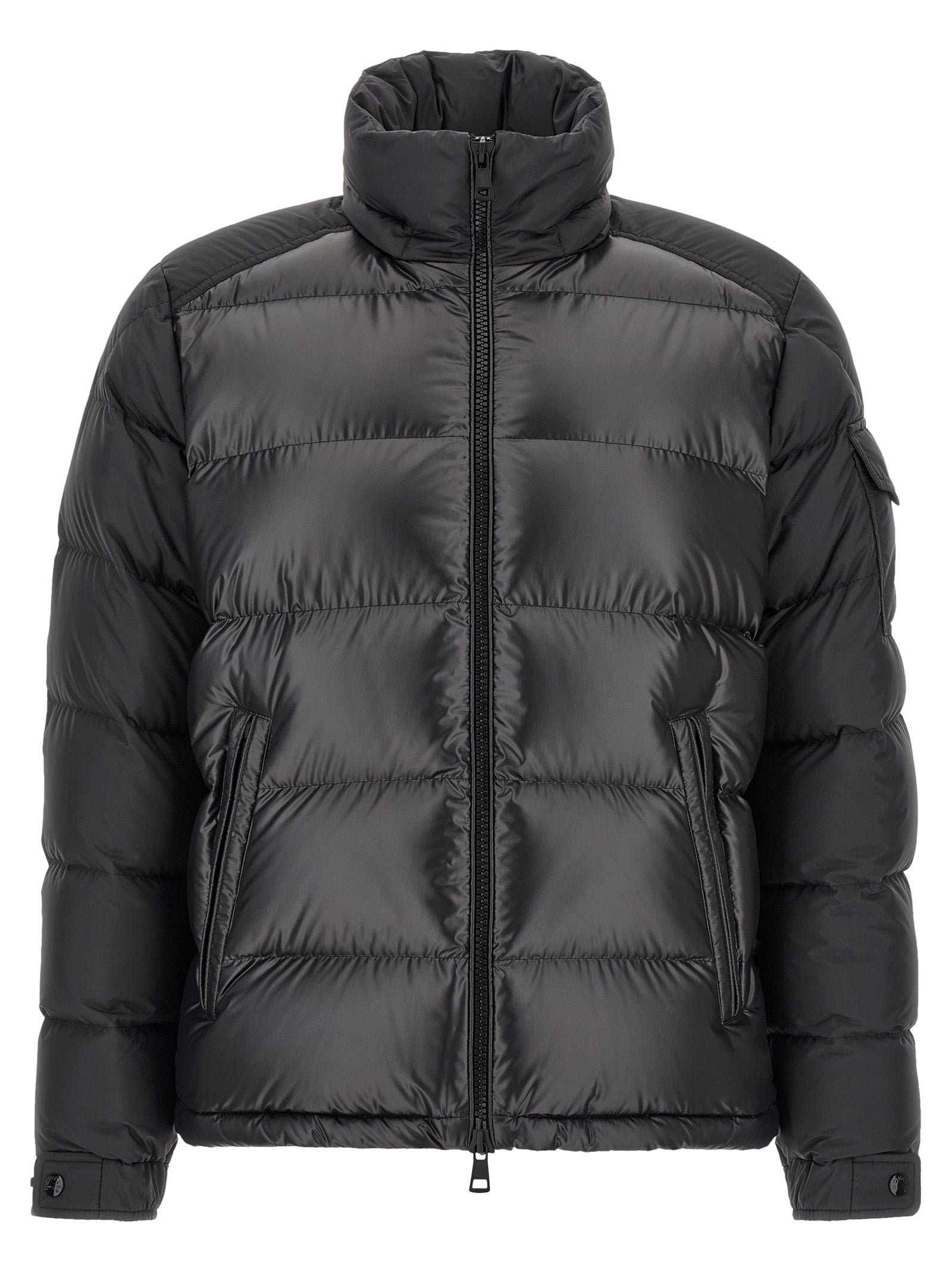 Moncler Black Polyester Full-Length Jacket