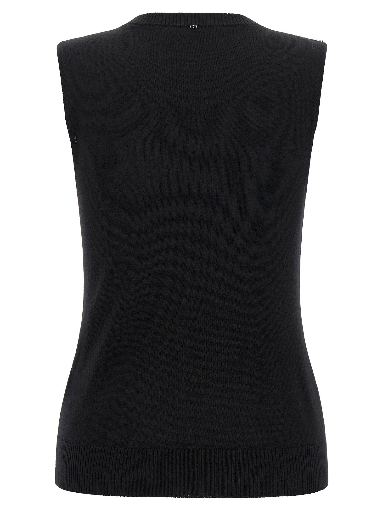 Sportmax Black Virgin Wool Tank Tops