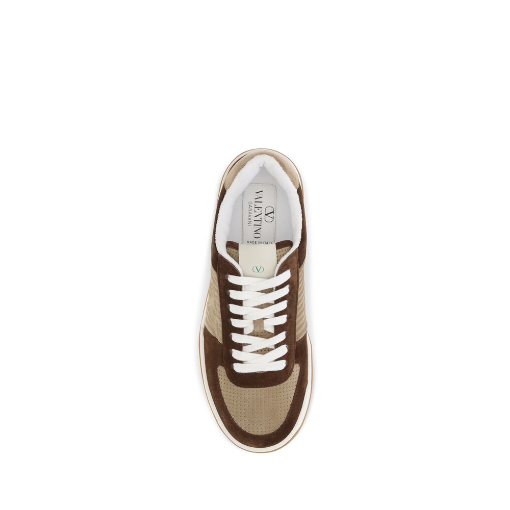 Valentino Garavani Brown Napa Leather / Calf Bos Taurus Low Top Sneakers