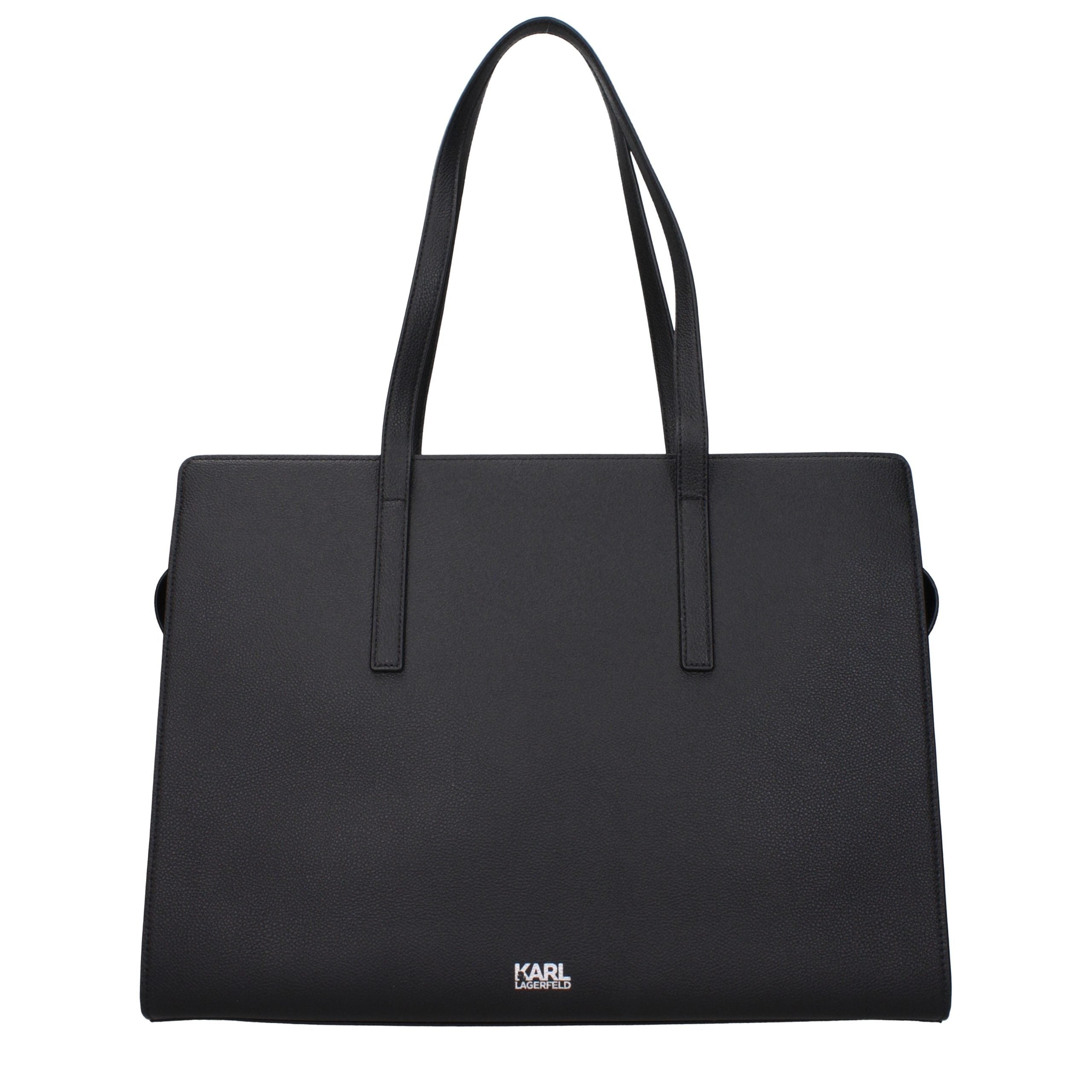 Karl Lagerfeld Black Leather Shoulder Bag
