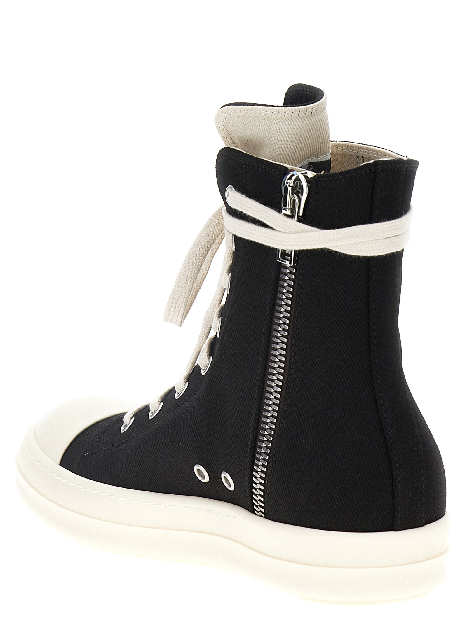 DRKSHDW Black Cotton High Top Sneakers