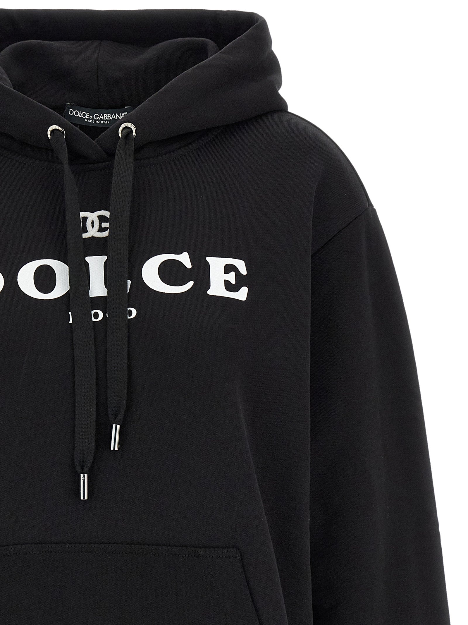 Dolce & Gabbana Black Cotton Hoodie