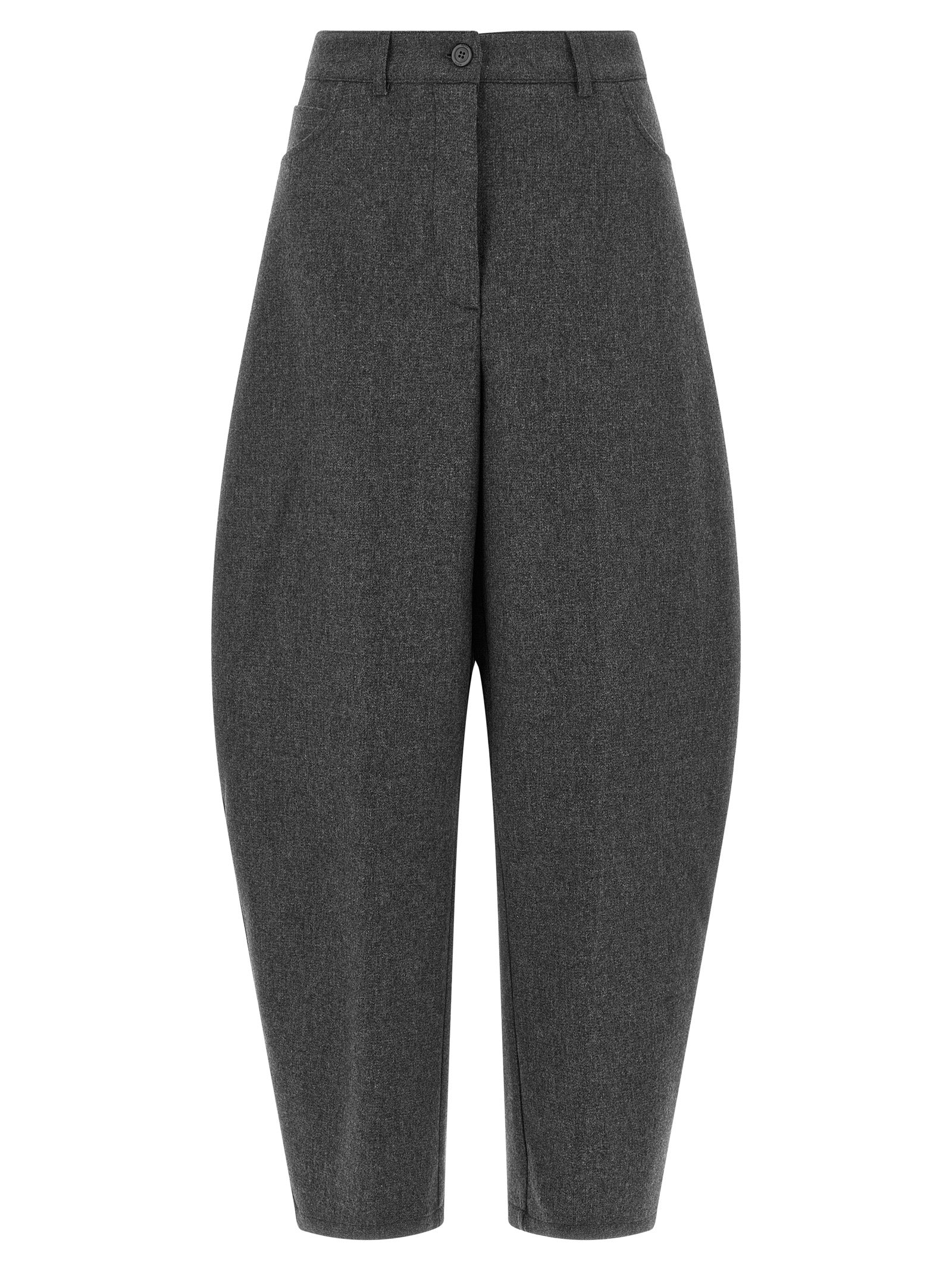 NUDE Gray Wool Casual Pants