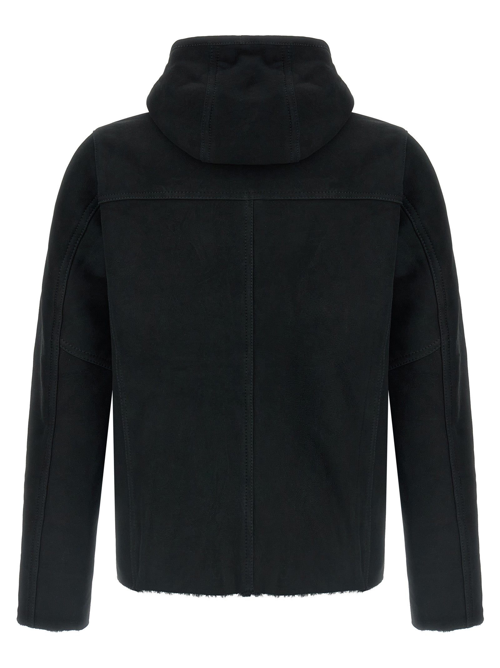 GIORGIO BRATO Black Lamb Leather Sweatshirt