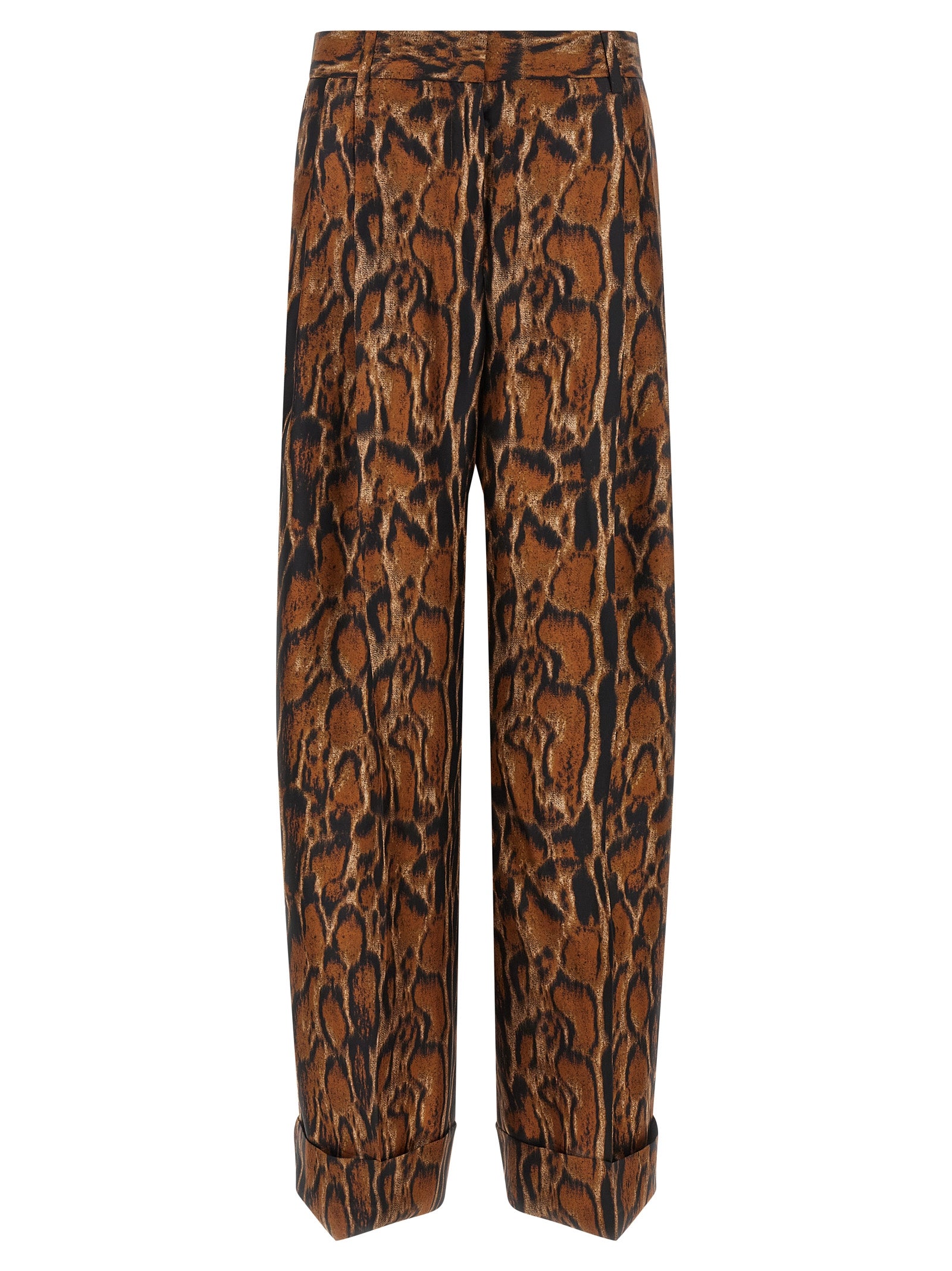Alberto Biani Brown Silk Casual Pants