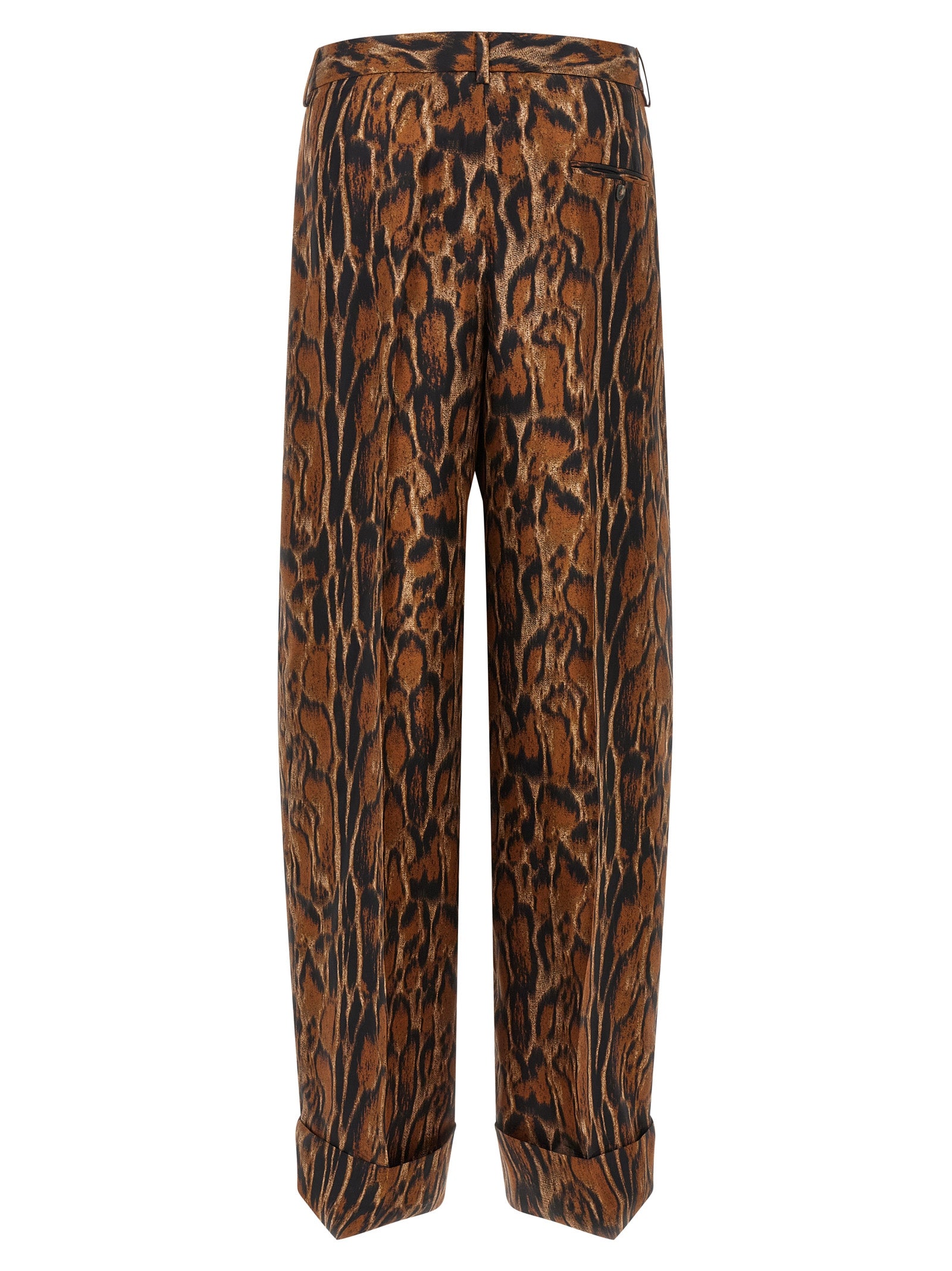 Alberto Biani Brown Silk Casual Pants