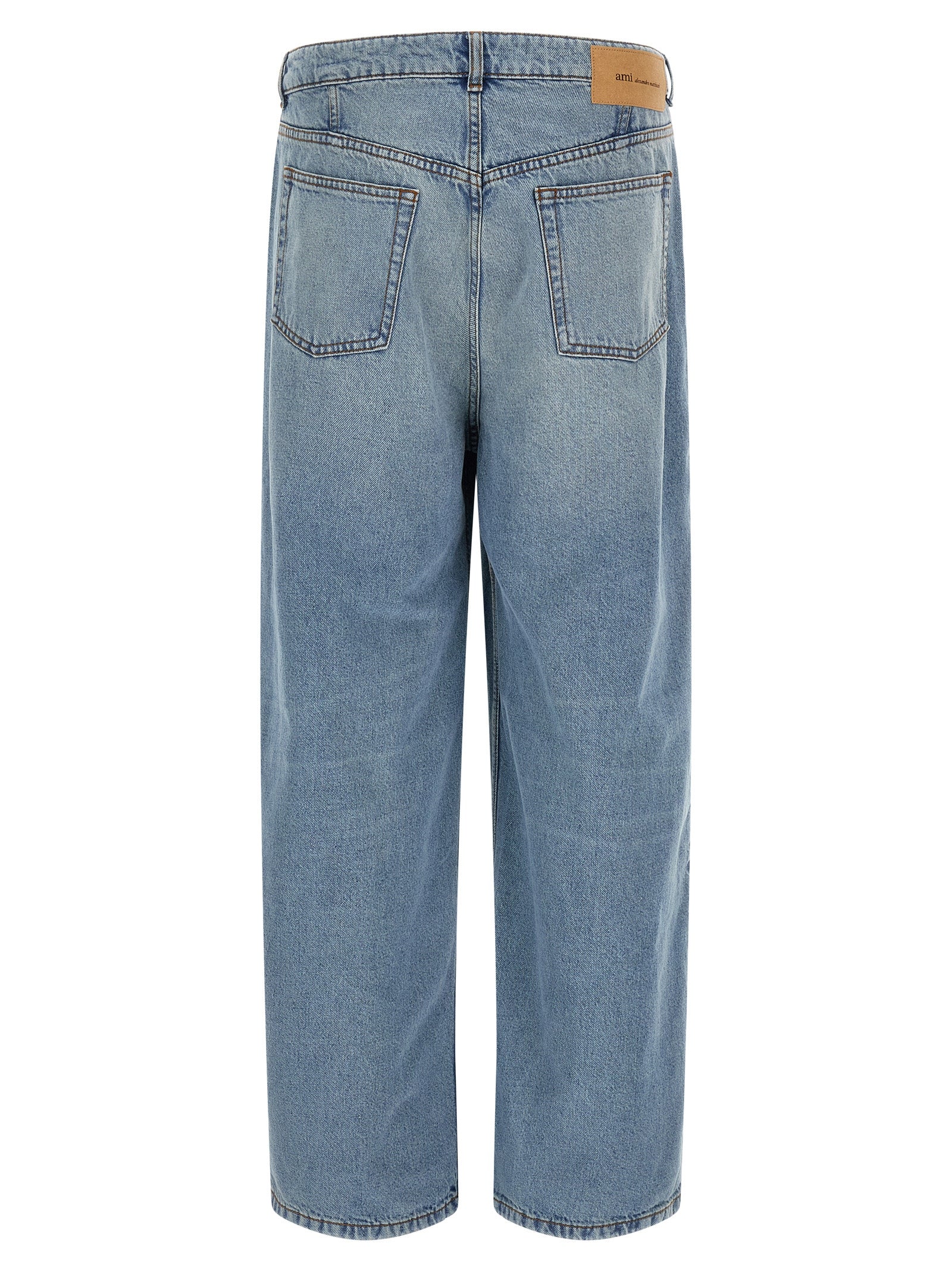 Ami Paris Blue Cotton Relaxed Fit Jeans