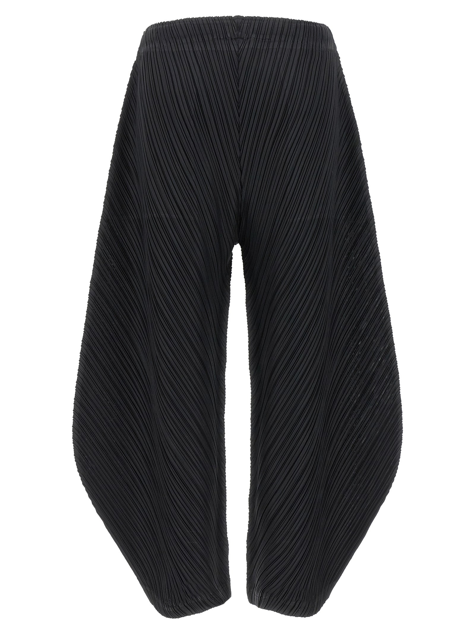 PLEATS PLEASE ISSEY MIYAKE Black Polyester Casual Pants