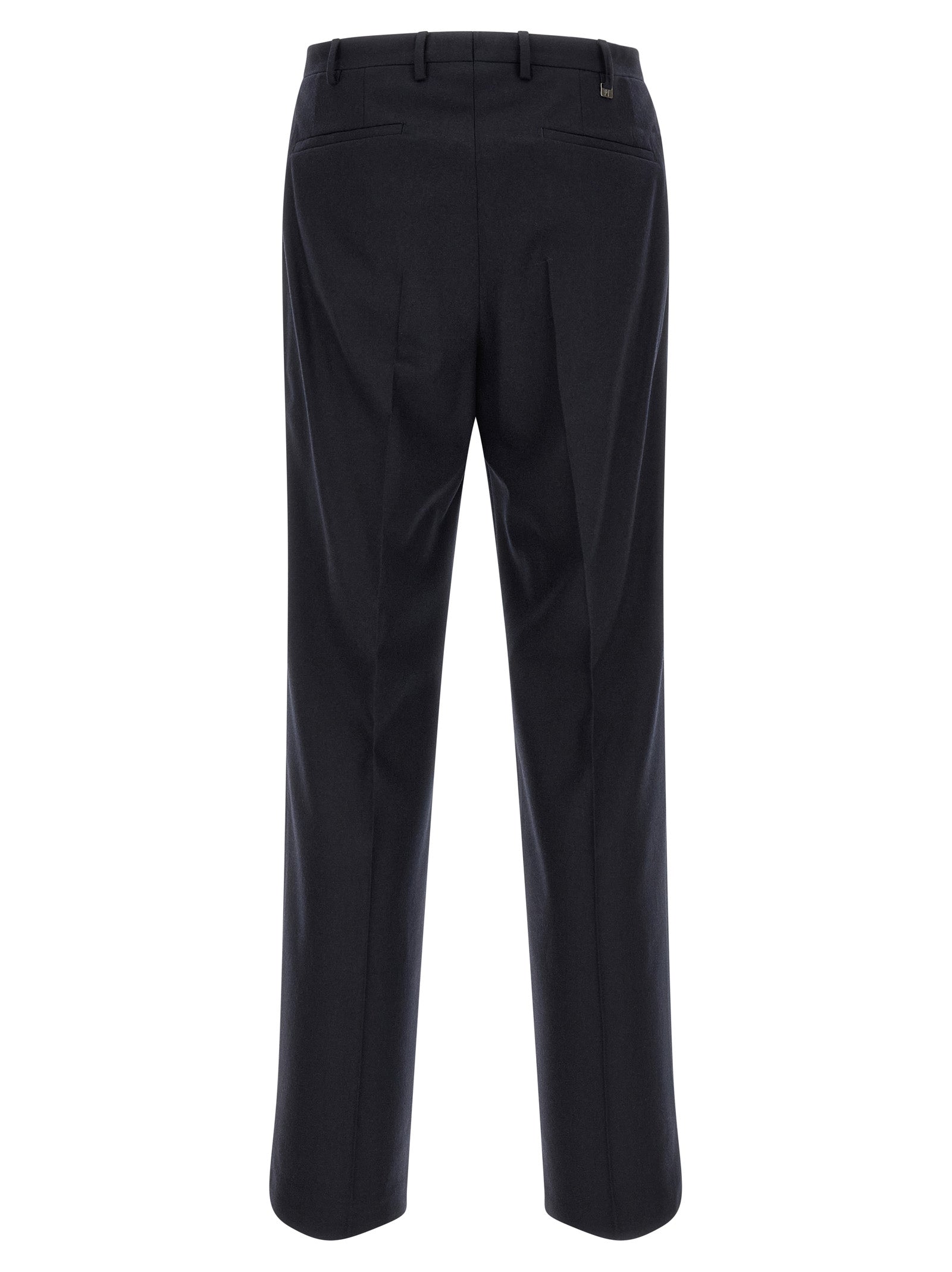 PT Torino Black Virgin Wool Casual Pants