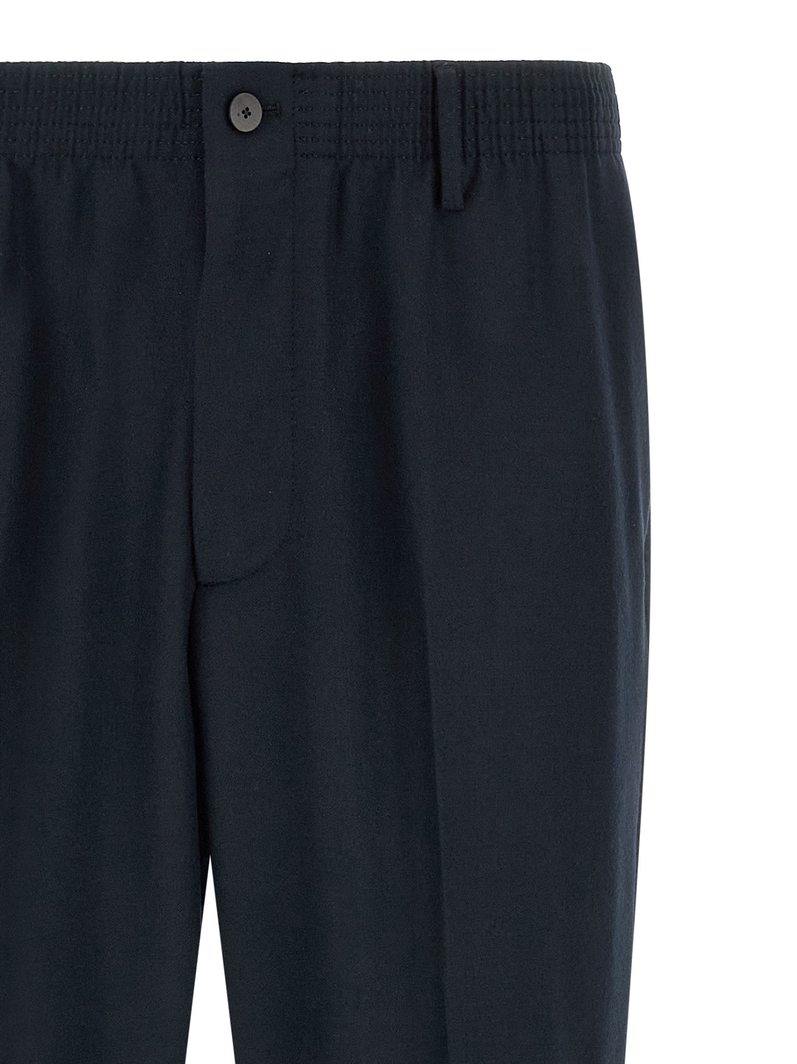 CELLAR DOOR Blue Virgin Wool Cropped Pants