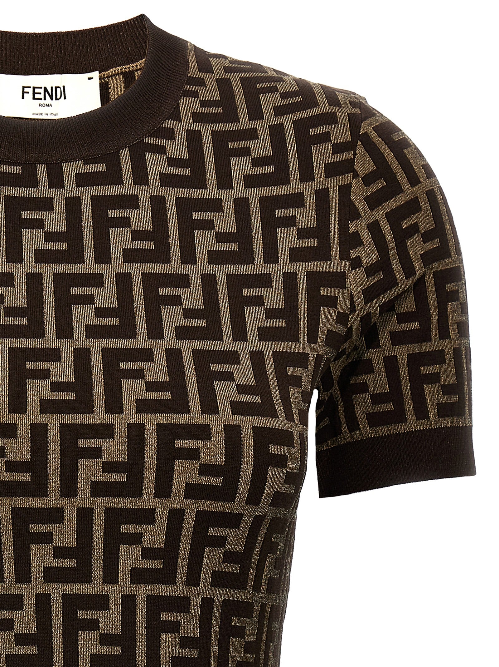 Fendi Brown Cotton Cardigan