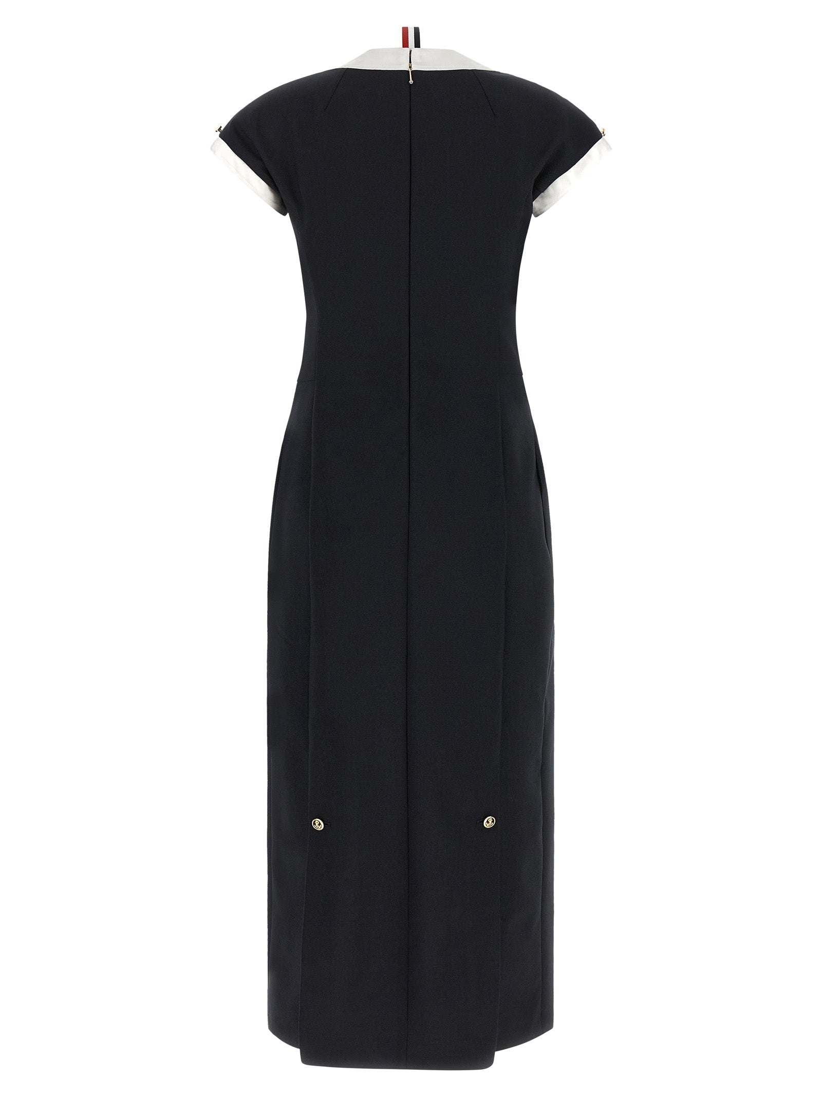 Thom Browne Blue Virgin Wool Midi Dress