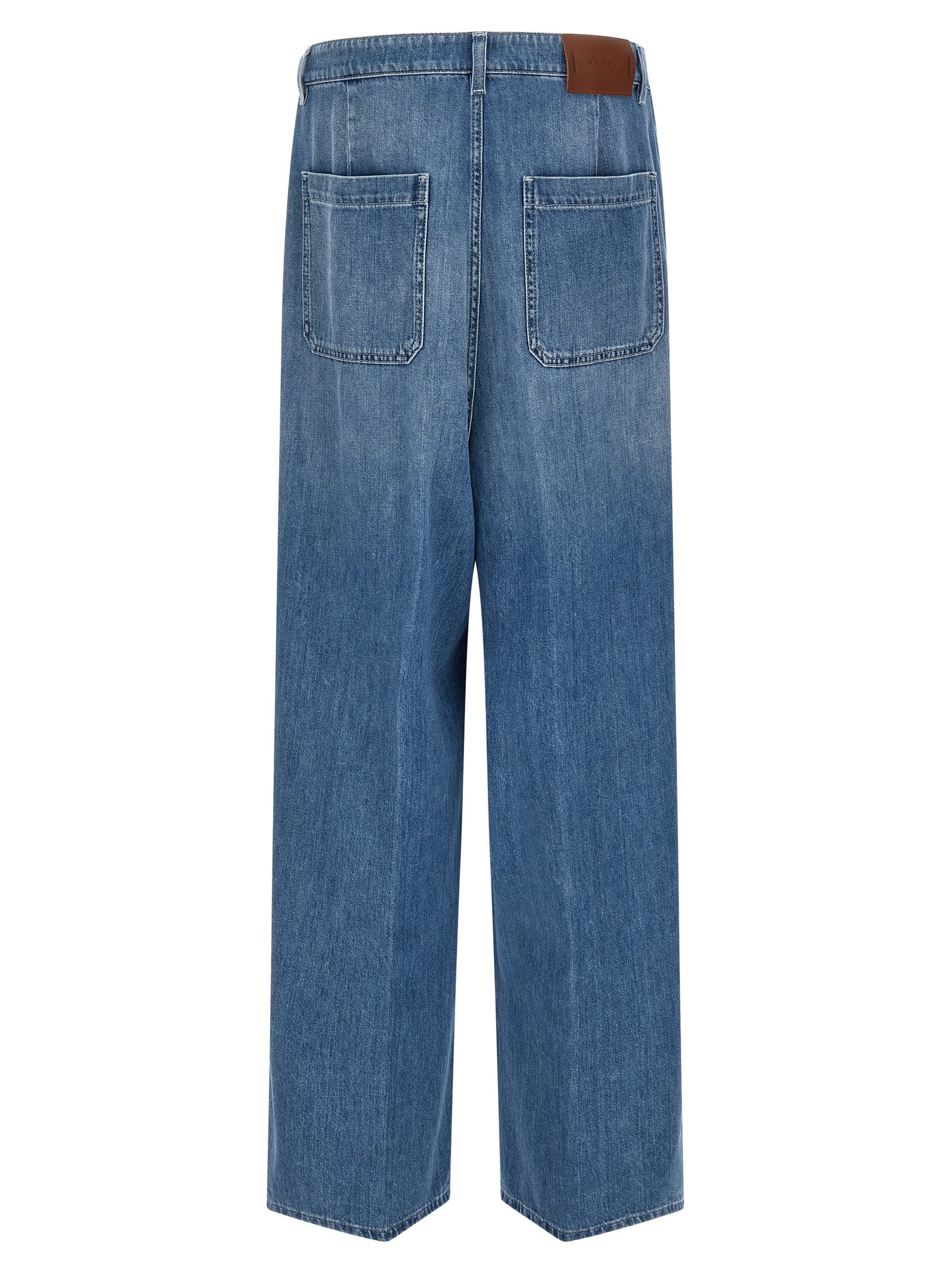 Marni Blue Cotton High-Waisted Jean