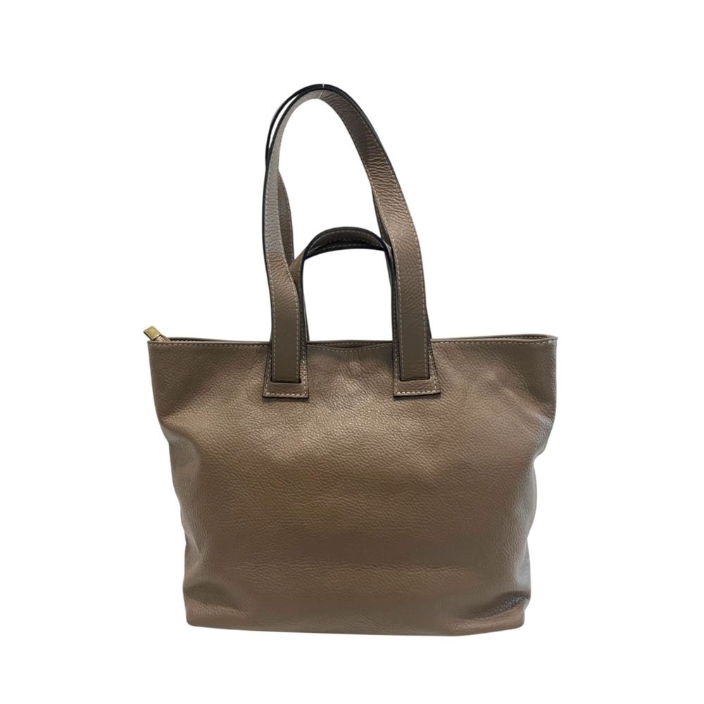 Baldinini Trend Beige Cowhide Handbag