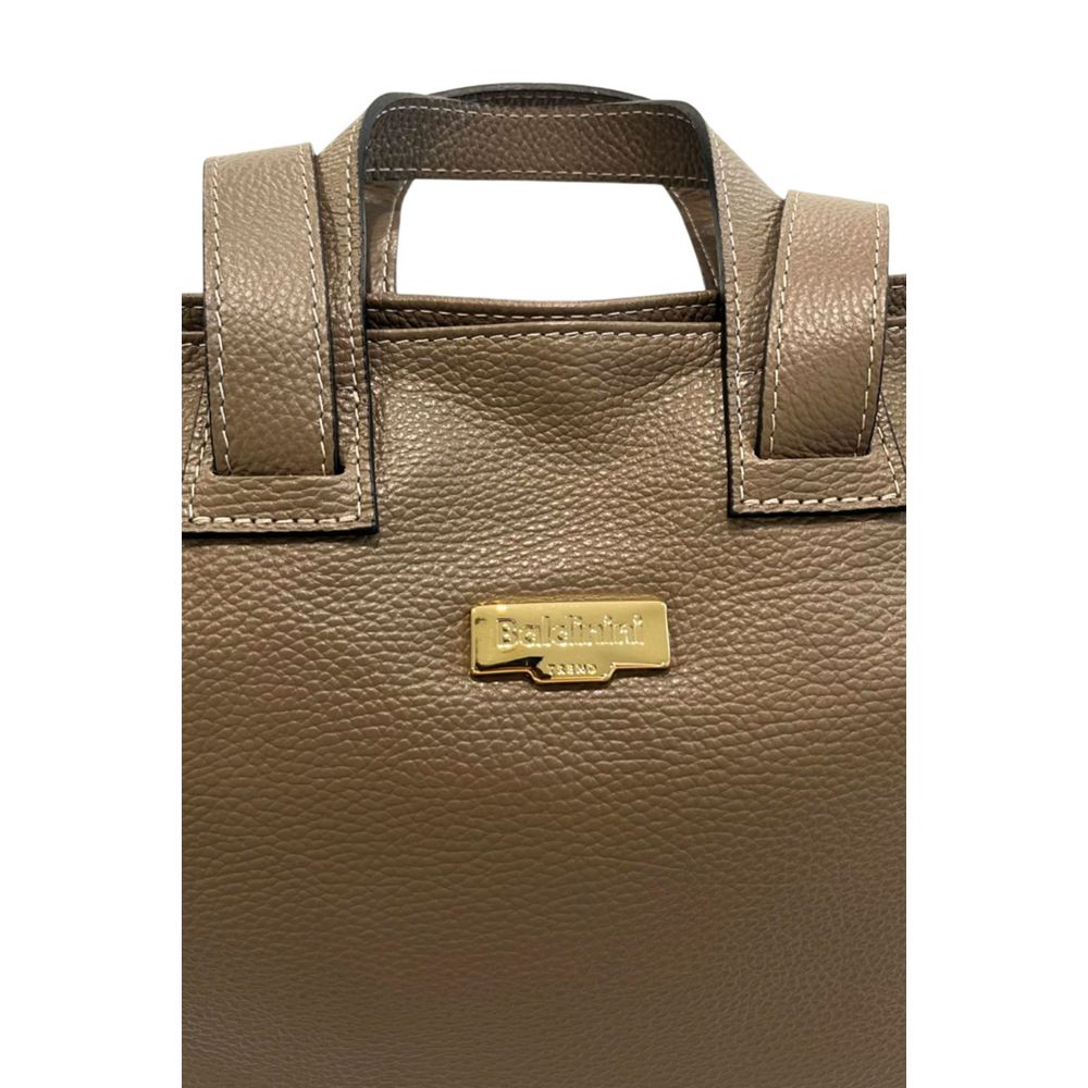 Baldinini Trend Beige Cowhide Handbag