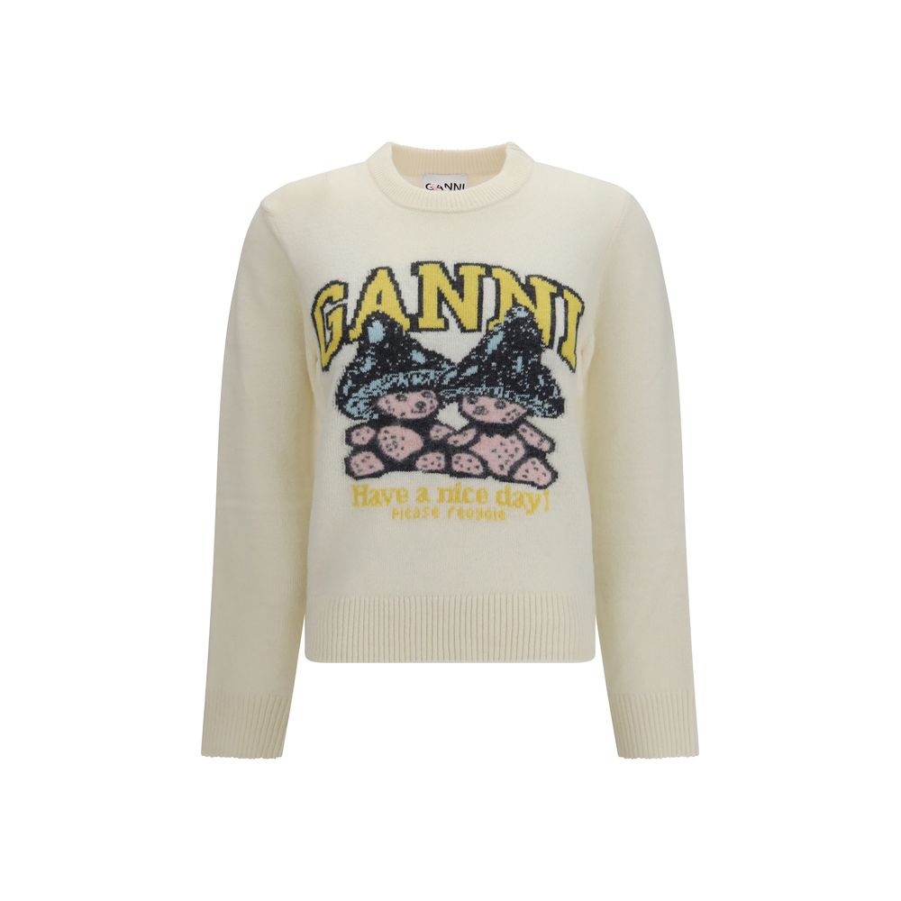 Ganni Beige Wool Oves Aries Sweatshirt