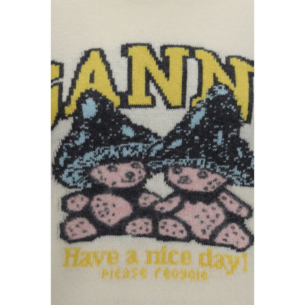 Ganni Beige Wool Oves Aries Sweatshirt