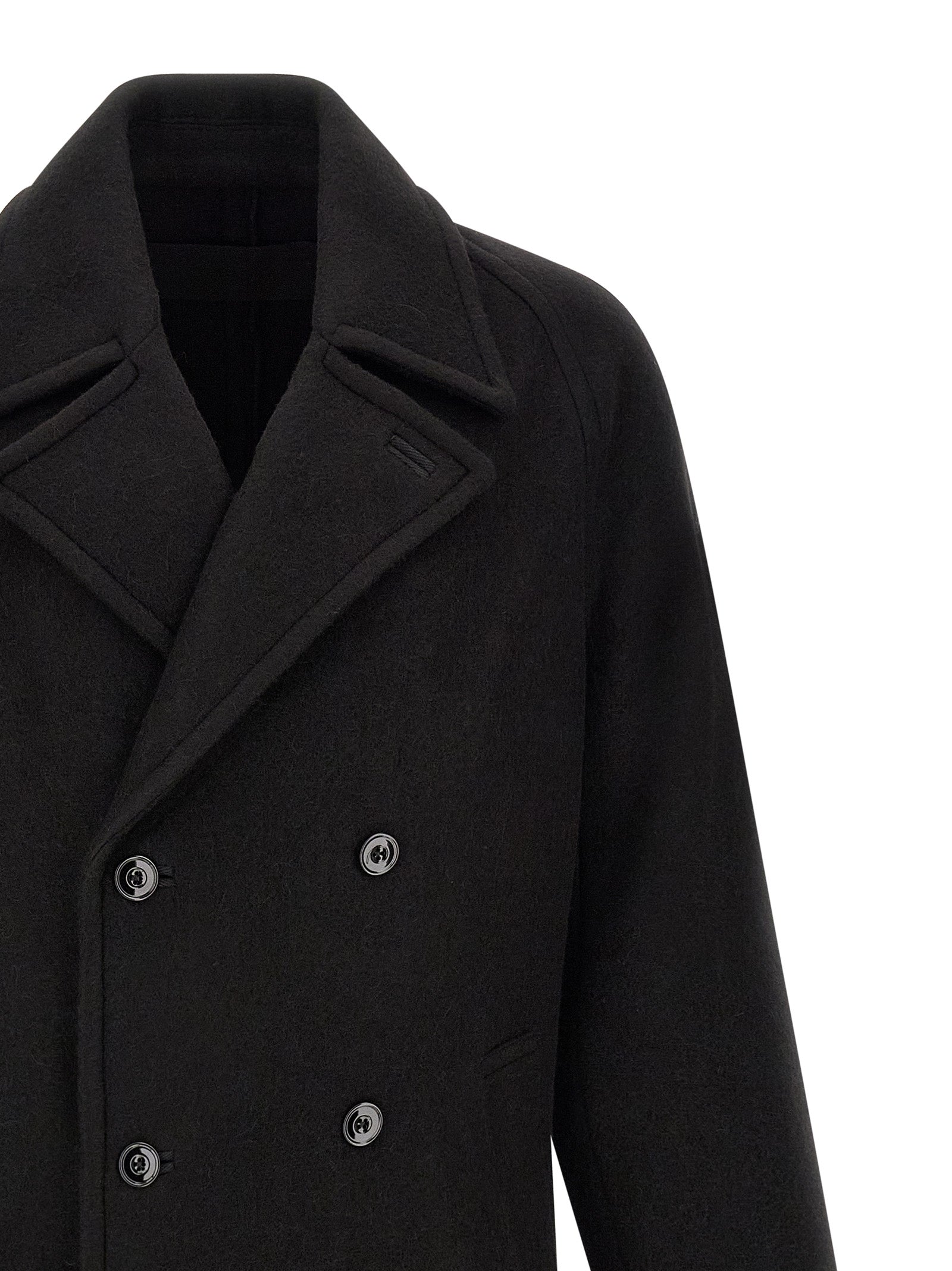 Lemaire Black Wool Coat