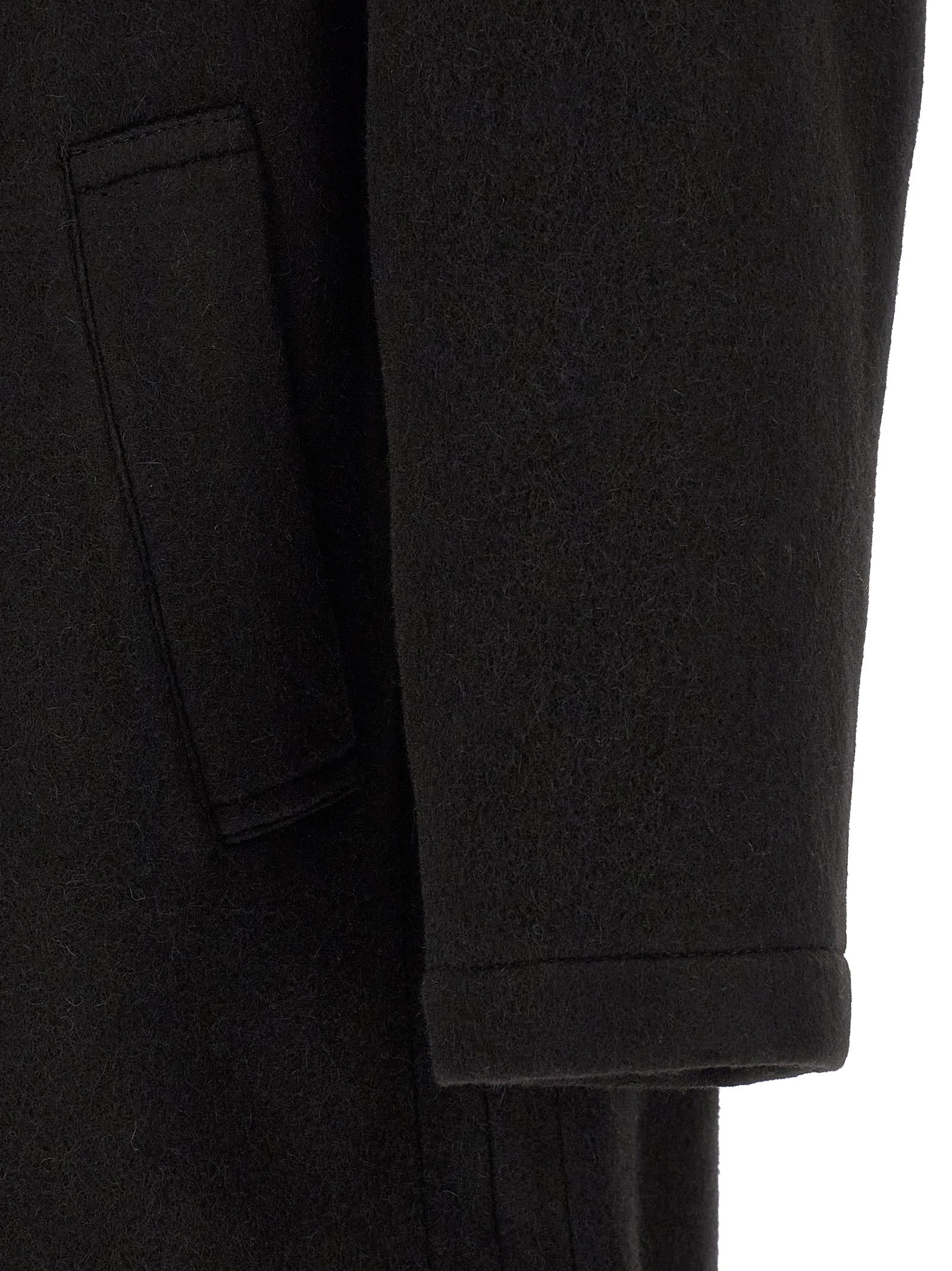 Lemaire Black Wool Coat