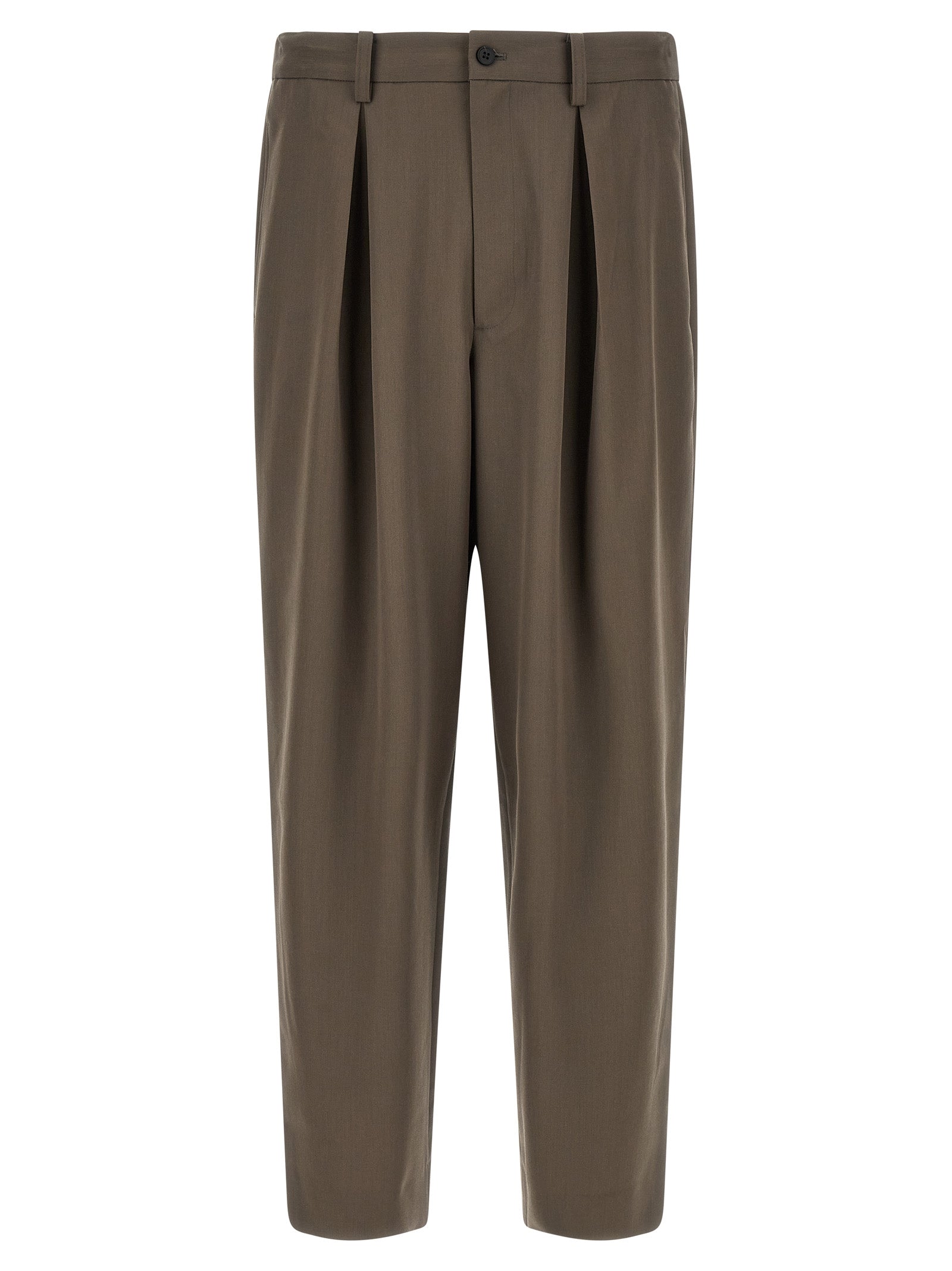 SSSTEIN Brown Wool Casual Pants