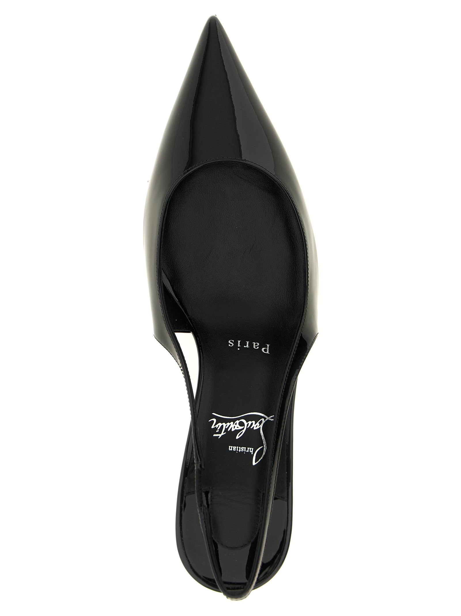 Christian Louboutin Black Calfskin Mid Heel Pumps
